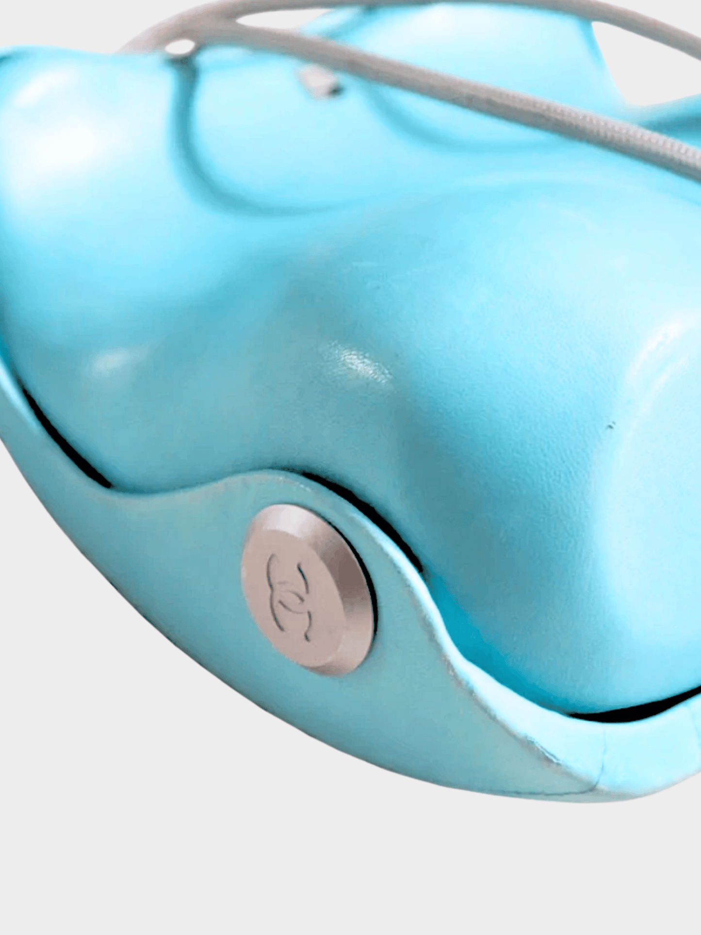 Chanel 1999 Rare Bum Aqua Blue Leather Shoulder Bag