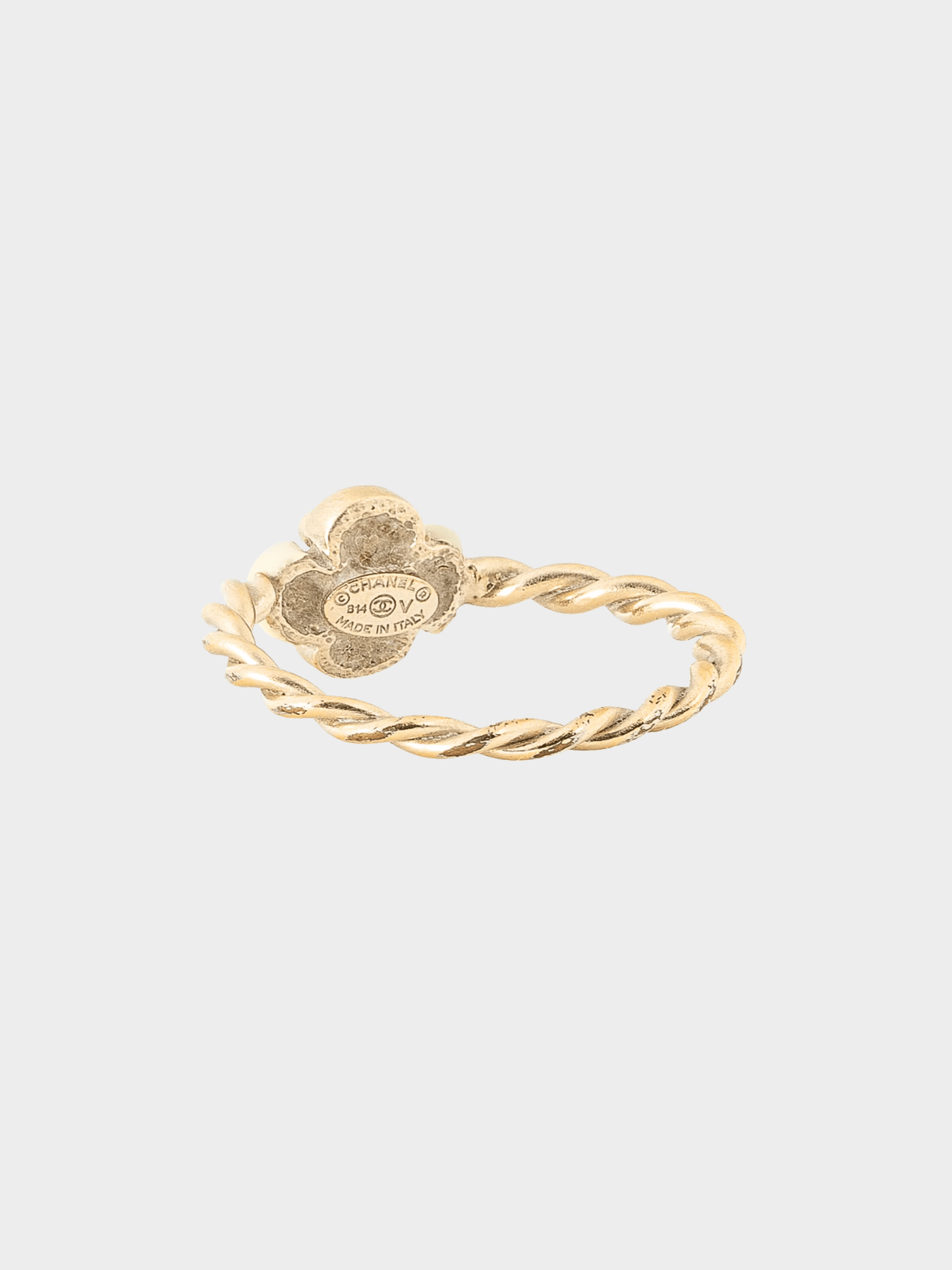 Chanel 2014 Gold-Tone Camellia Braided Ring