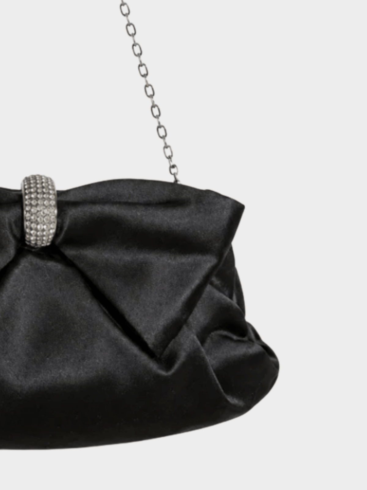 Valentino 2000s Black Satin Bow Clutch Bag