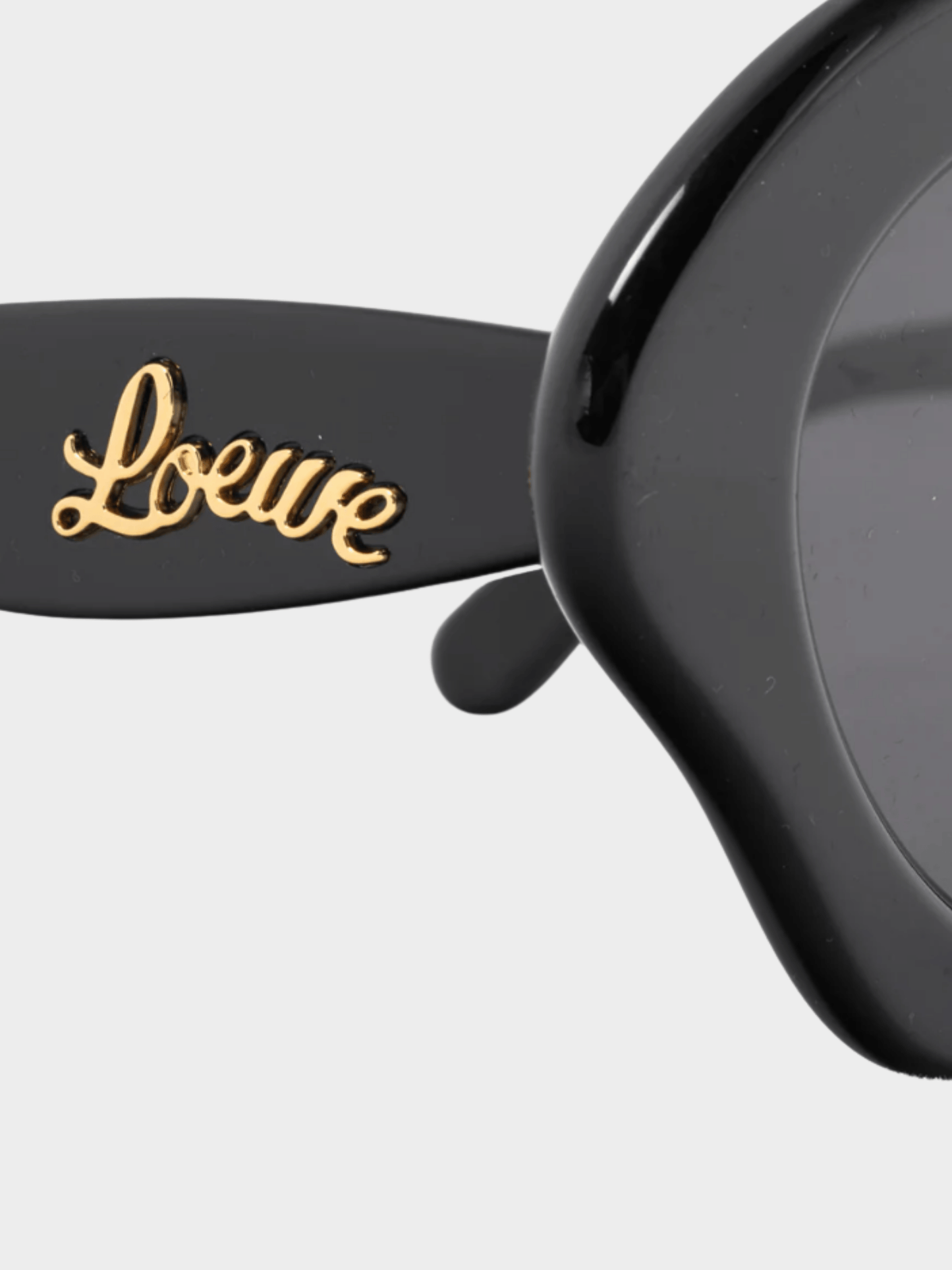 Loewe 2020s Black and Smoke Logo-Temple Cat-Eye Sunglasses