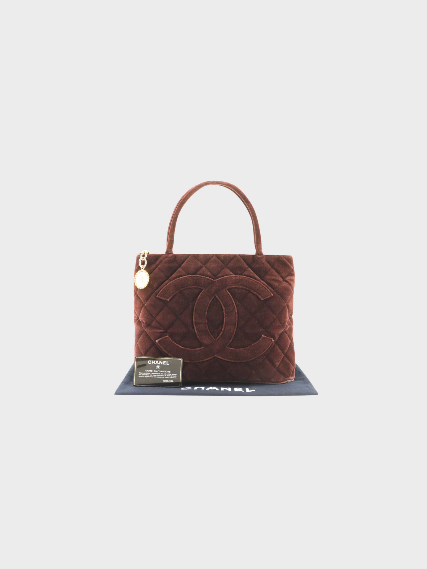 Chanel 1990s Brown Velvet Tote Bag