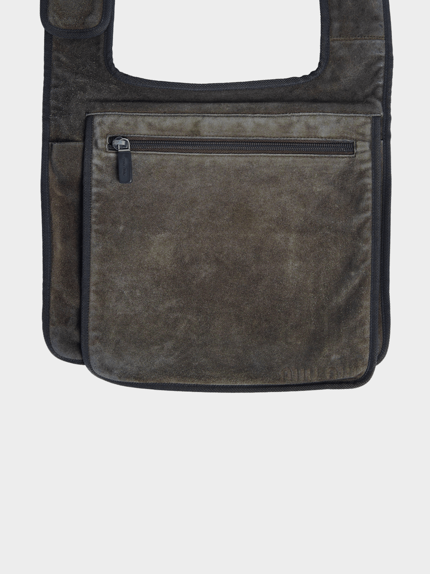 Miu Miu FW 1999 Khaki Suede Crossbody Bag