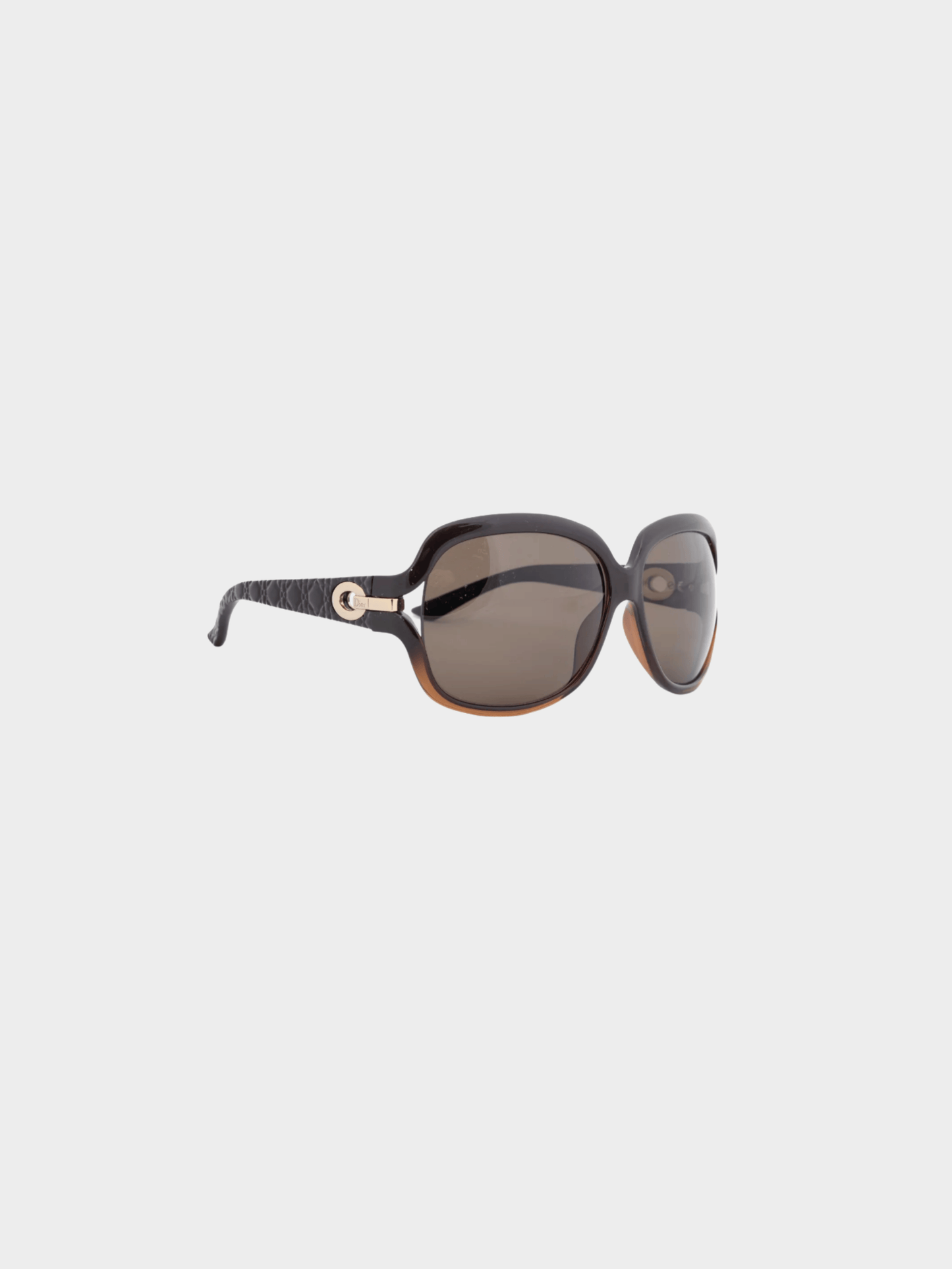 Christian Dior 2000s MyLadyDior7 Brown Cannage Oversized Square Sunglasses