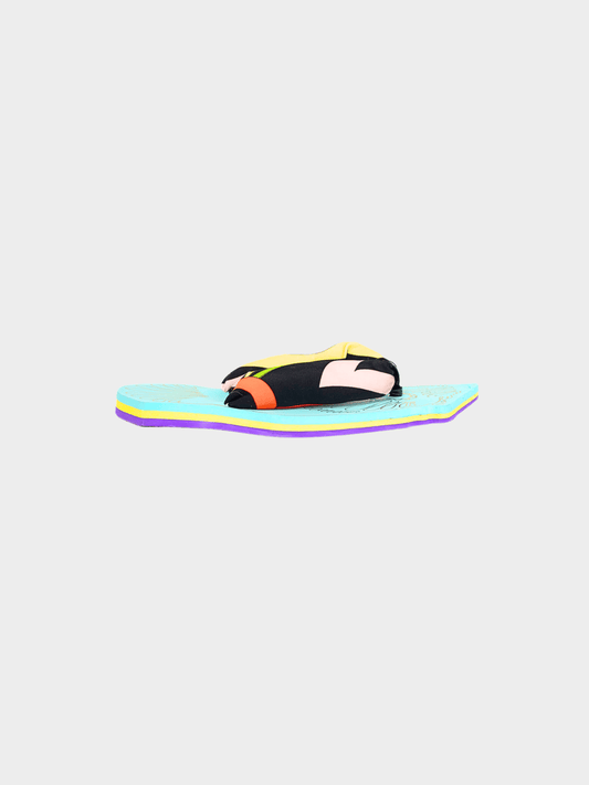 Emilio Pucci SS 2023 Nero & Rosso Marmo-Print Scuba Thong Sandals