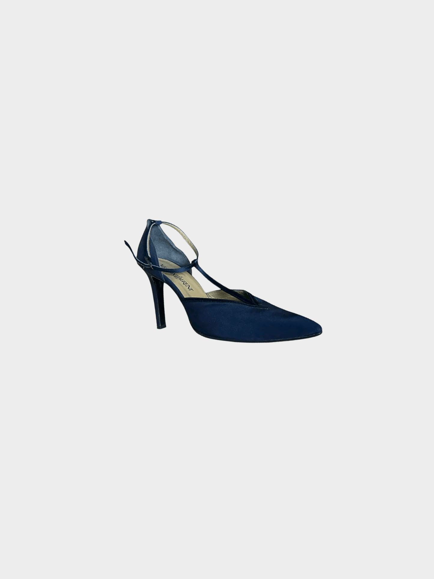Yves Saint Laurent 2000s Navy T-Strap Heels