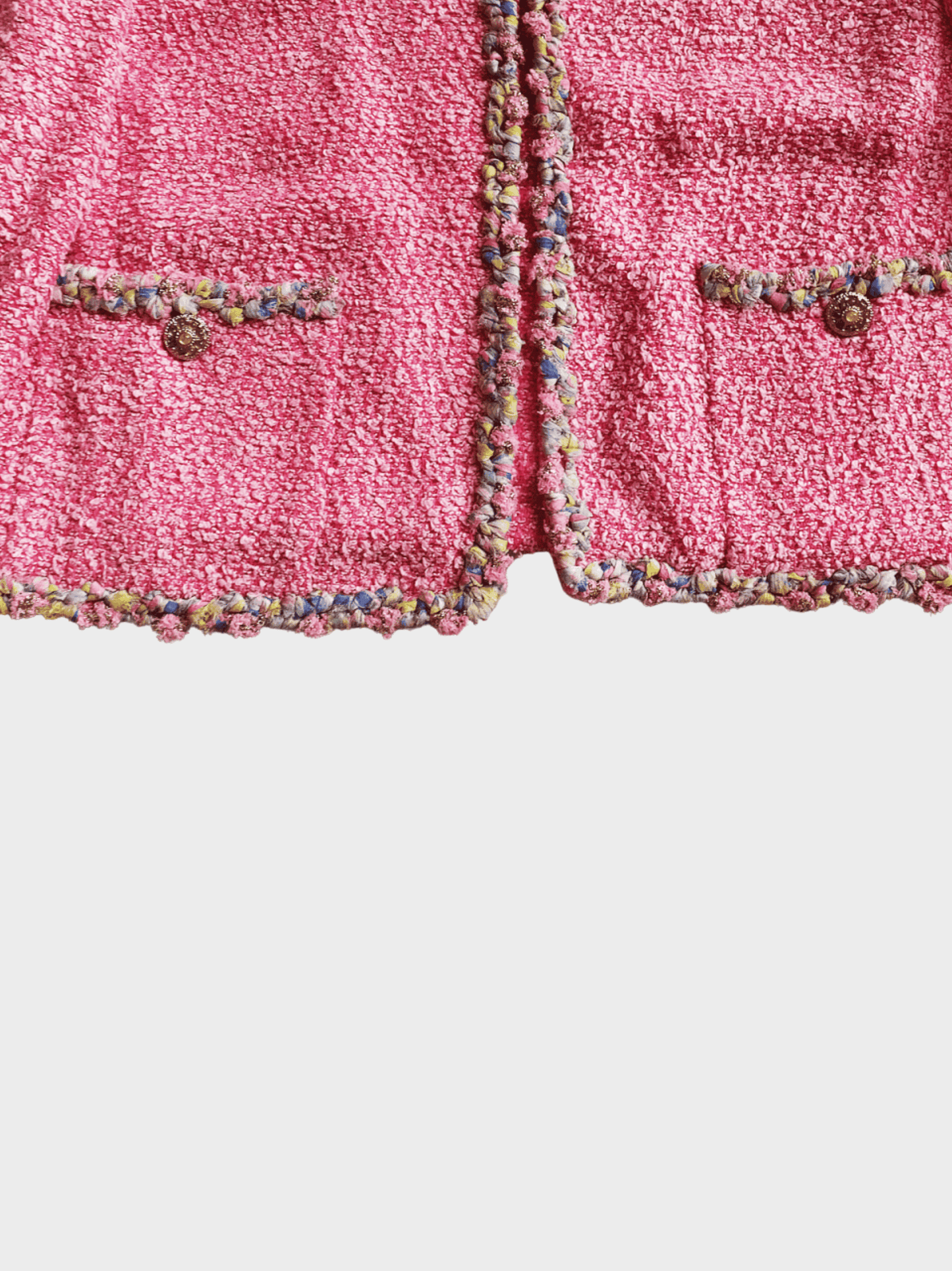 Chanel 2000s Pink Tweed Cropped Jacket