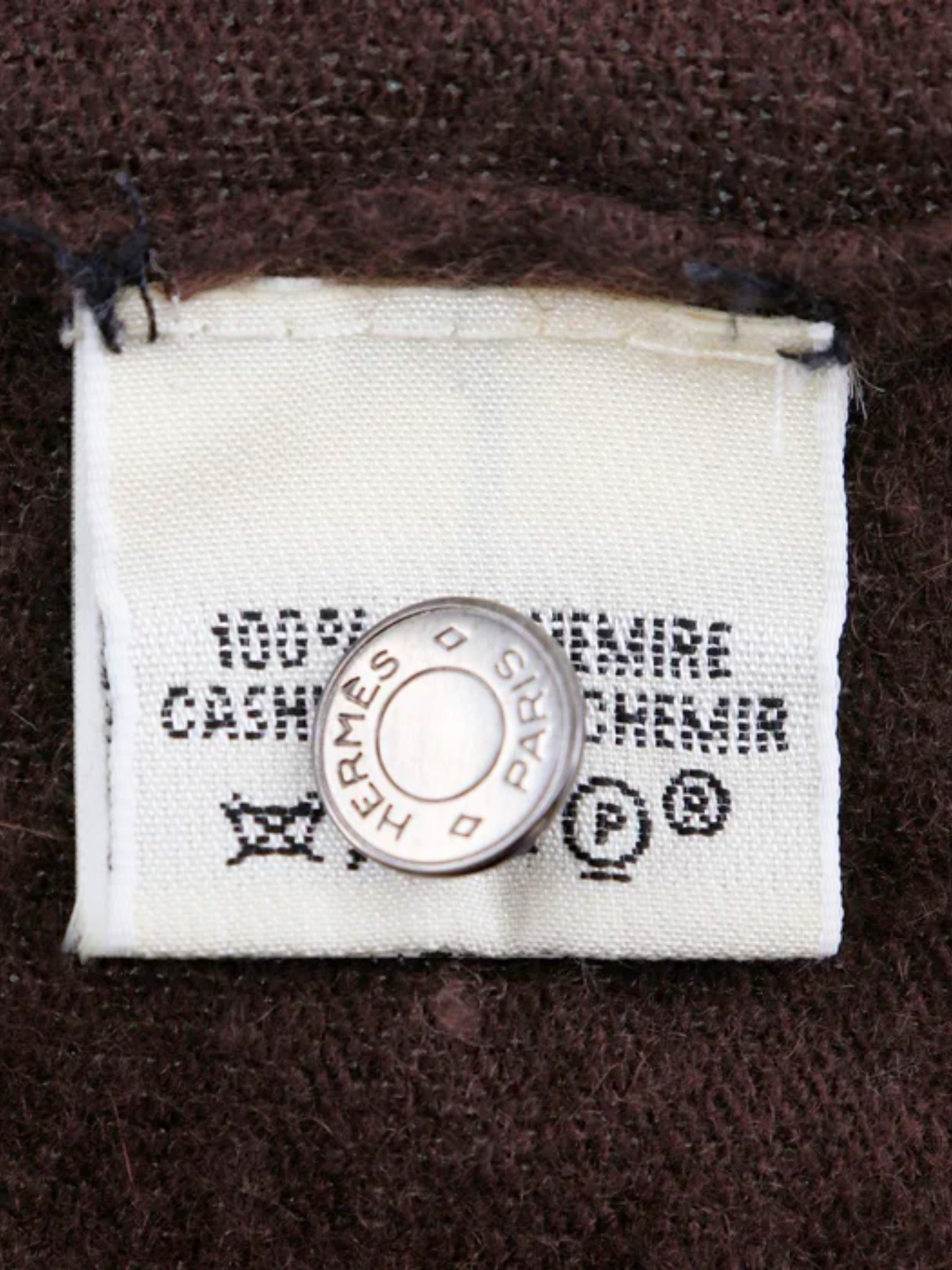 Hermès by Martin Margiela 2000s Brown Cashmere Clou De Selle Button Cardigan