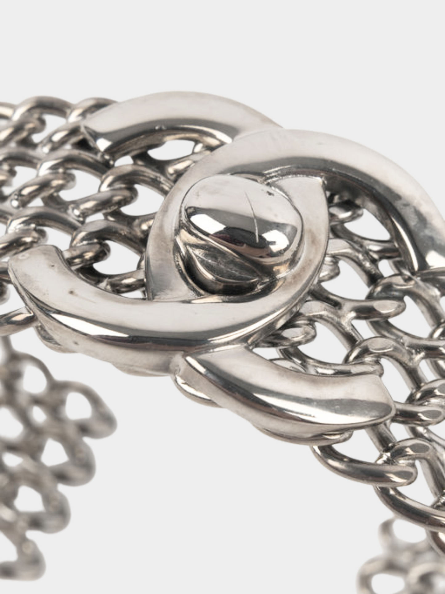 Chanel SS 1997 Silver Turnlock Bracelet