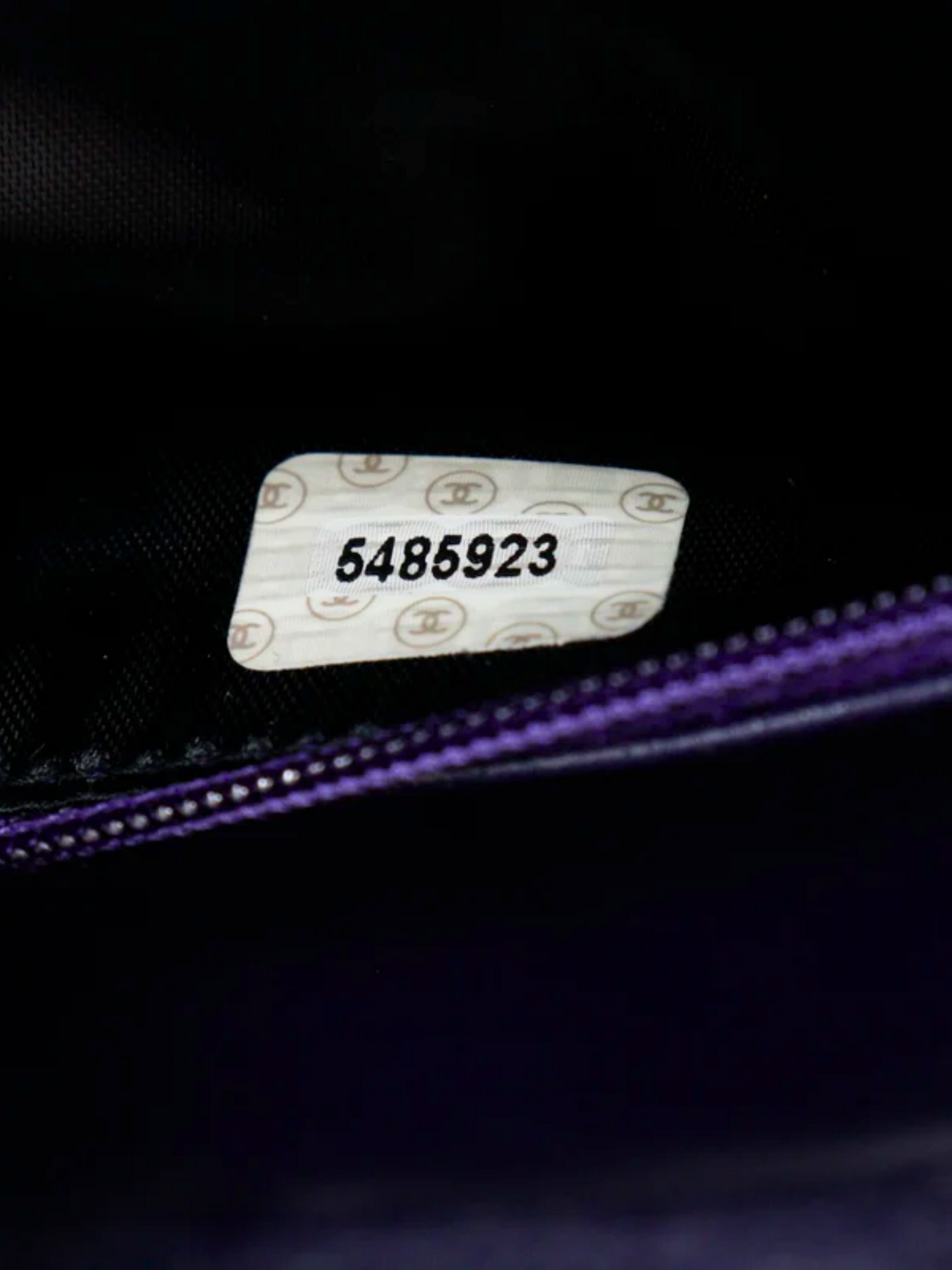 Chanel 1994 Purple Suede Coco Mark Top Handle Bag