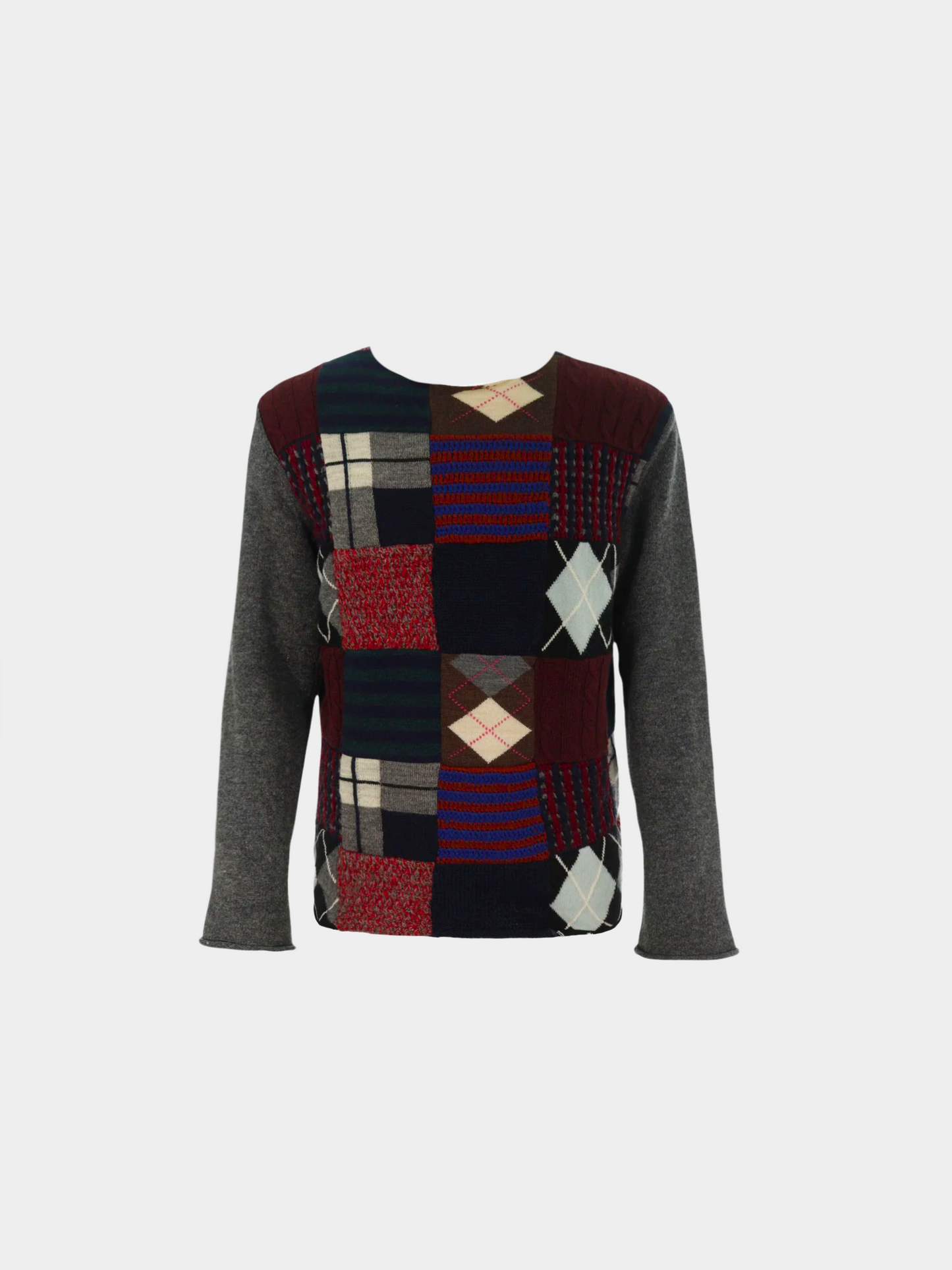 Comme Des Garcons AW 2015 Multicolor Argyle Wool Long Sleeve Shirt