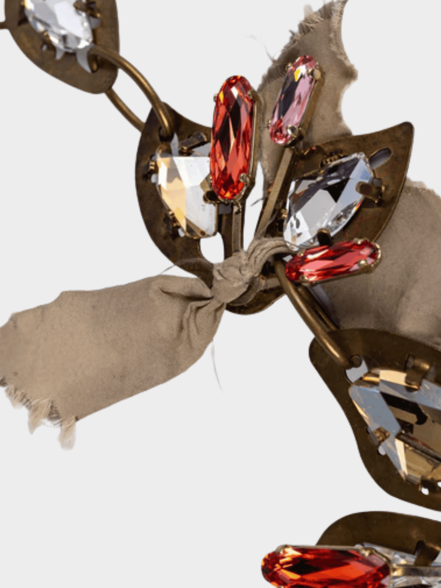 Lanvin 2009 Crystal Flower Ribbon Necklace