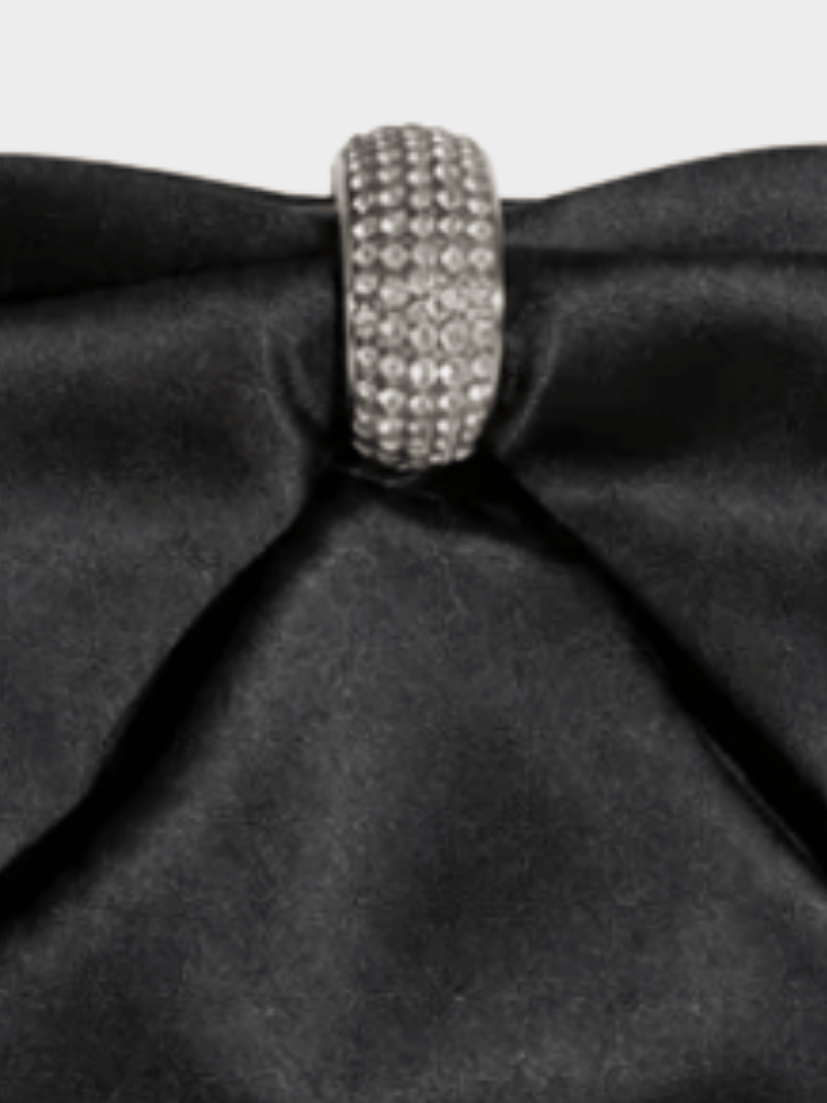 Valentino 2000s Black Satin Bow Clutch Bag