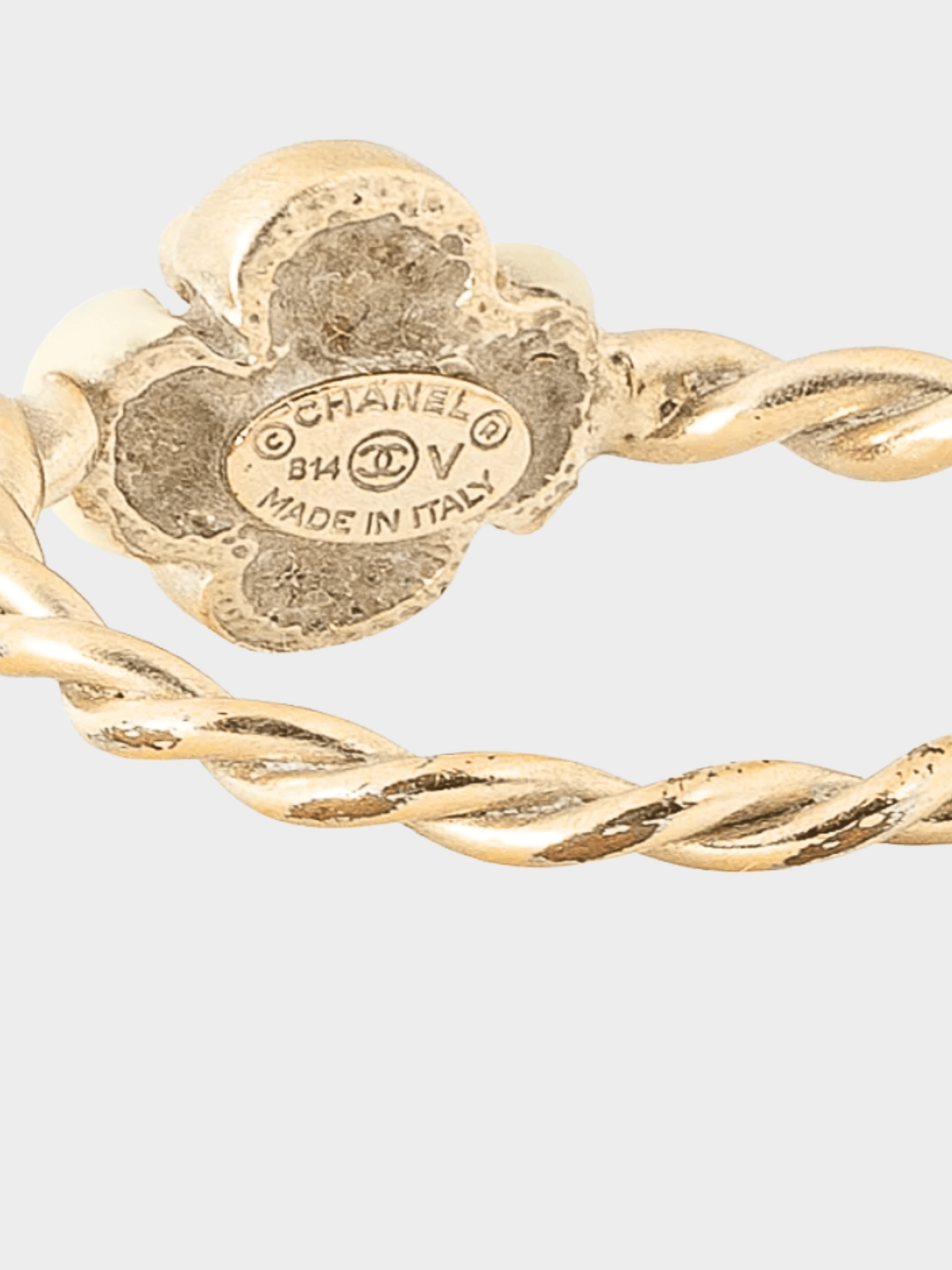 Chanel 2014 Gold-Tone Camellia Braided Ring