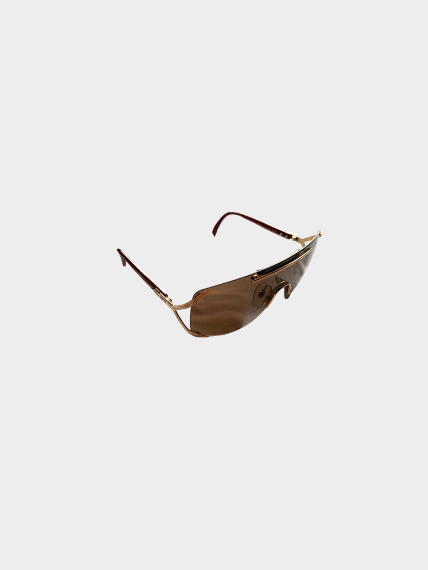 Christian Dior 2000s Brown Acetate Visor Sunglasses