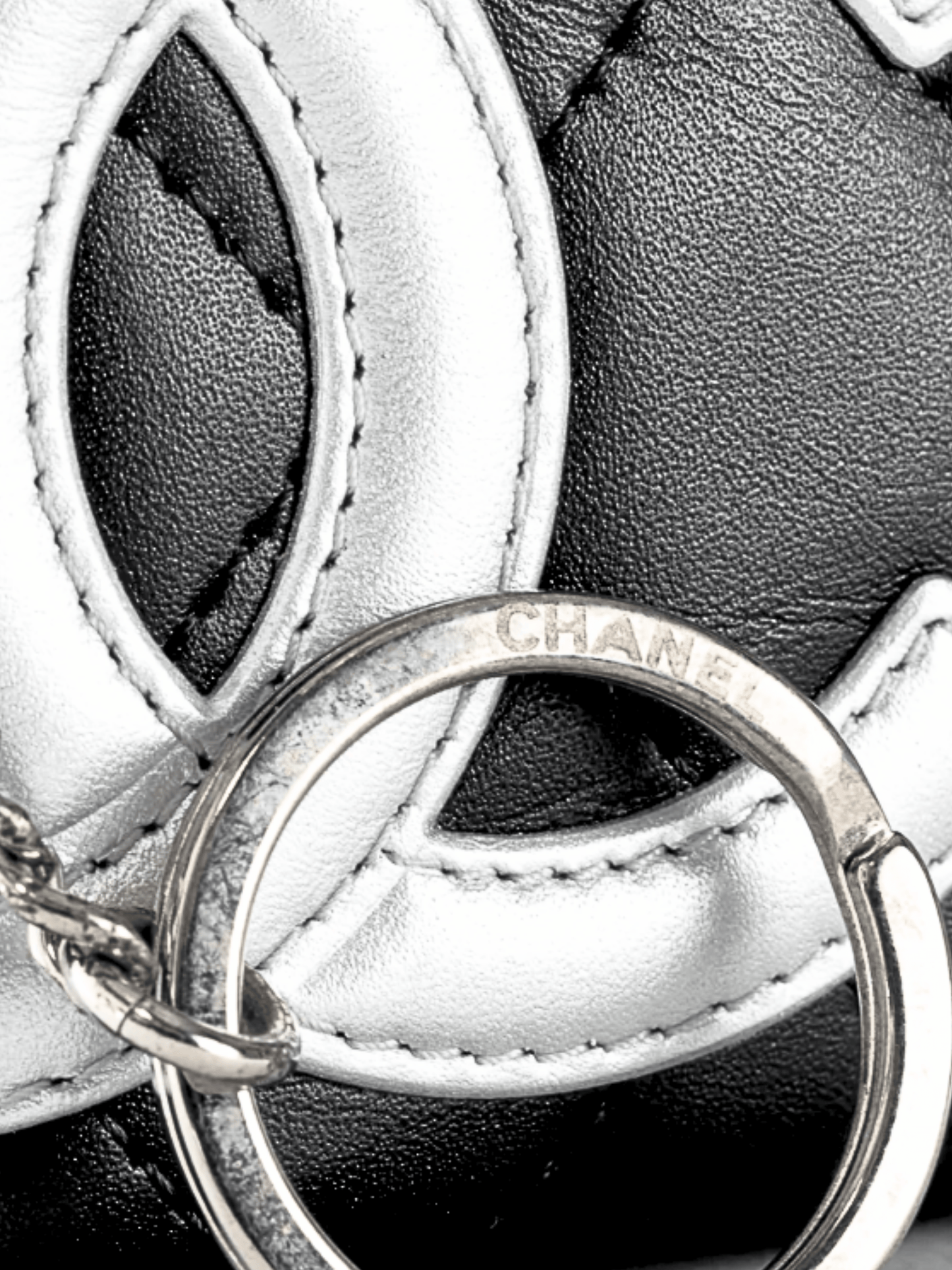 Chanel Cruise 2012 Black Noir & Argen Cambon CC Quilted Card Case