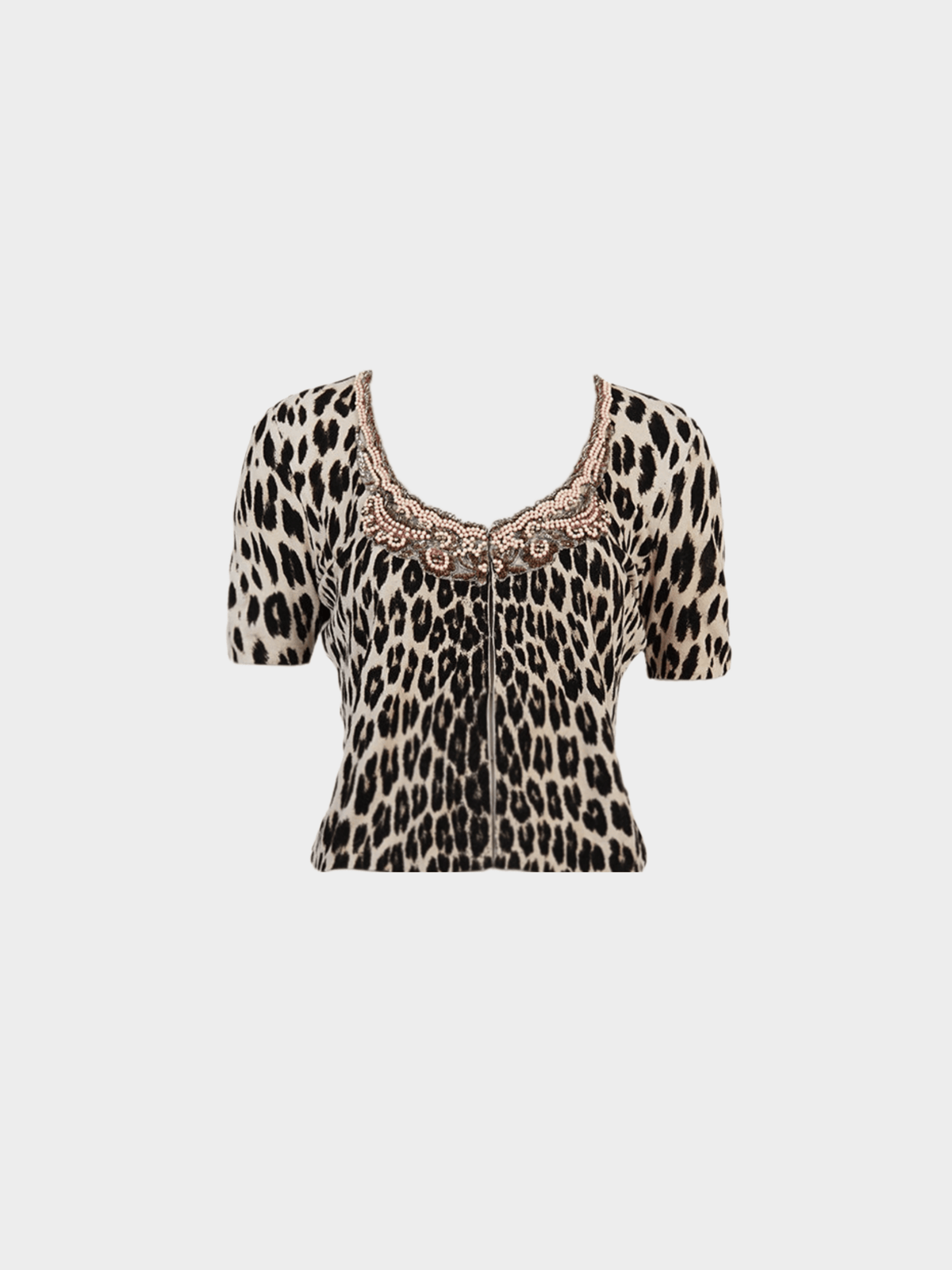 Blumarine 2000s Beaded Leopard Top
