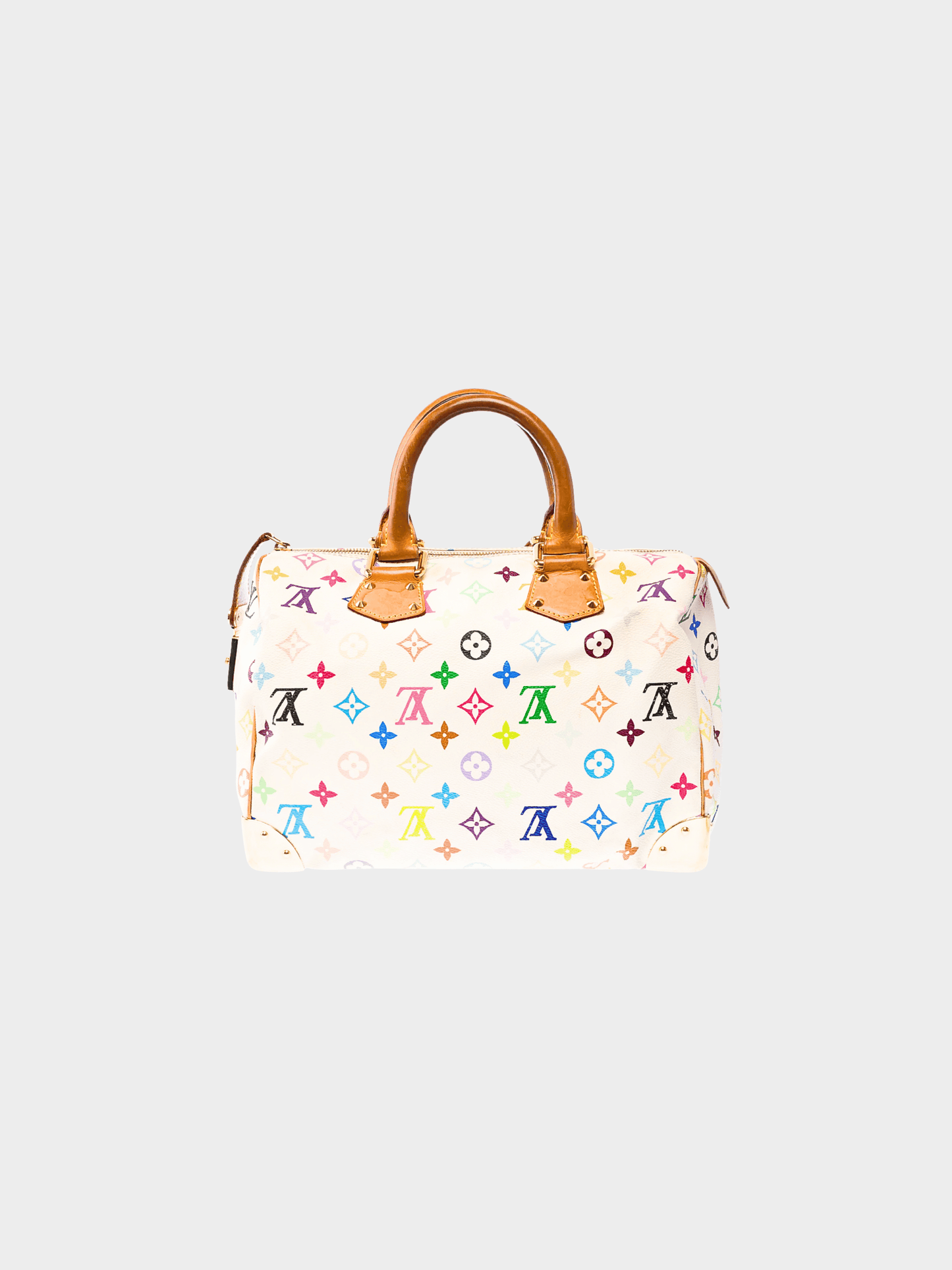 Louis Vuitton 2003 White Monogram Multicolor Speedy 30 Bag
