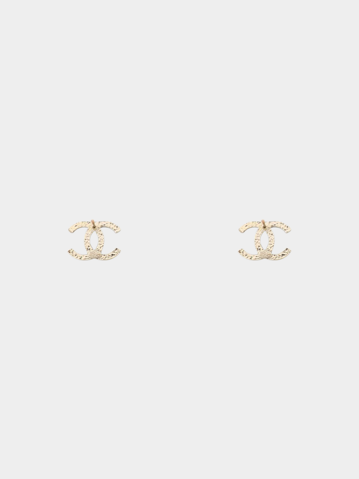 Chanel 2002 Silver Coco Rhinestone Stud Earrings
