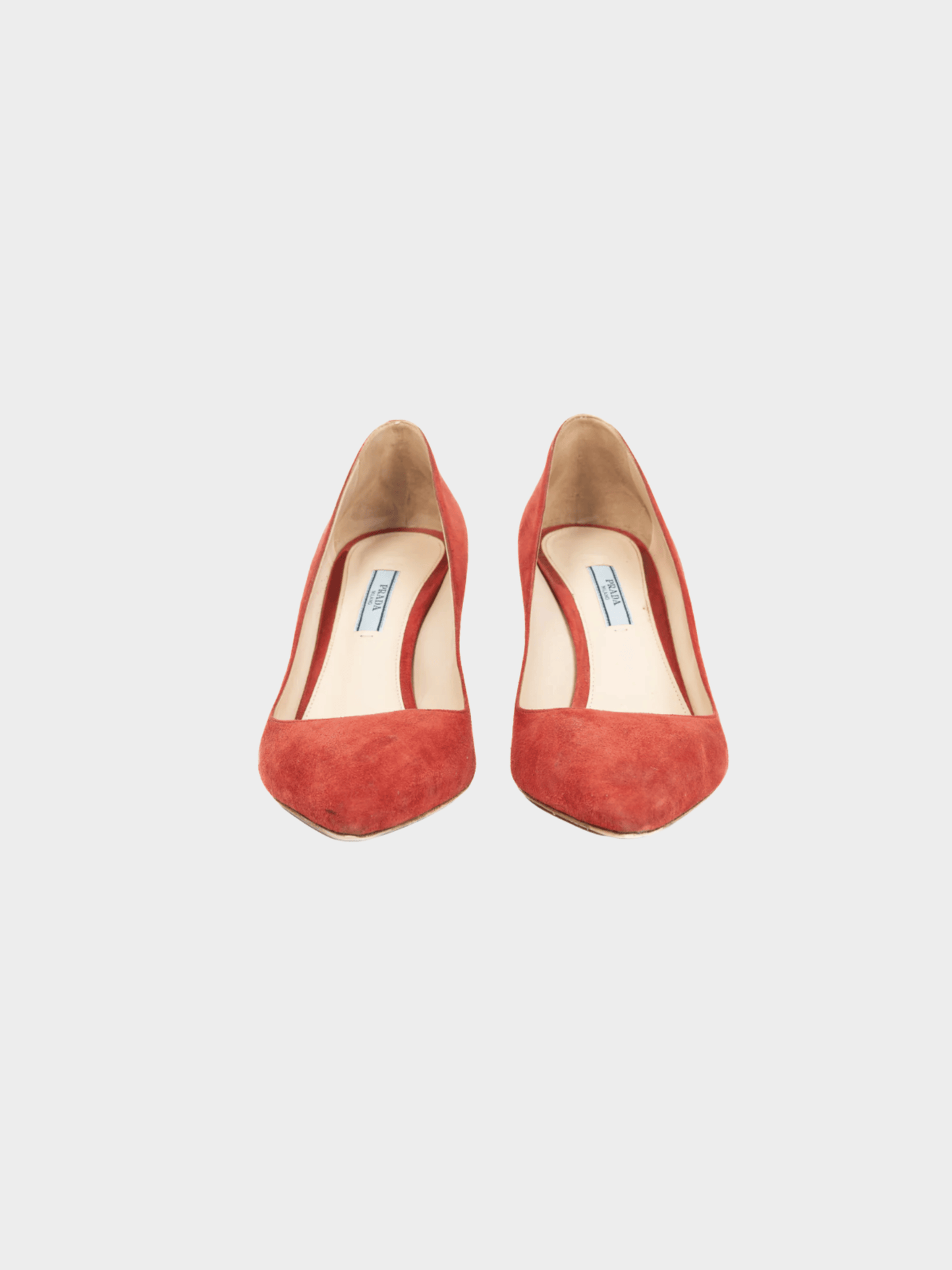Prada 2000s Red Suede Pointed-Toe Pumps