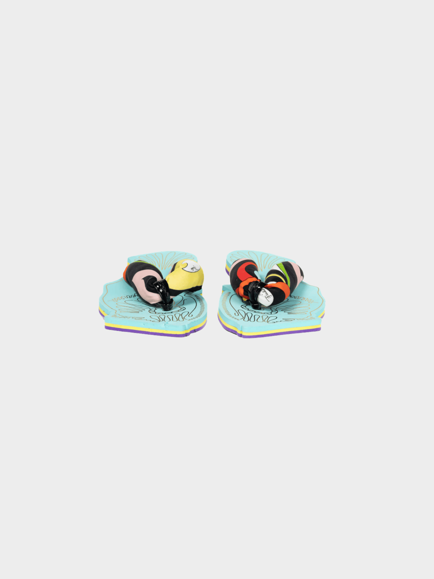 Emilio Pucci SS 2023 Nero & Rosso Marmo-Print Scuba Thong Sandals