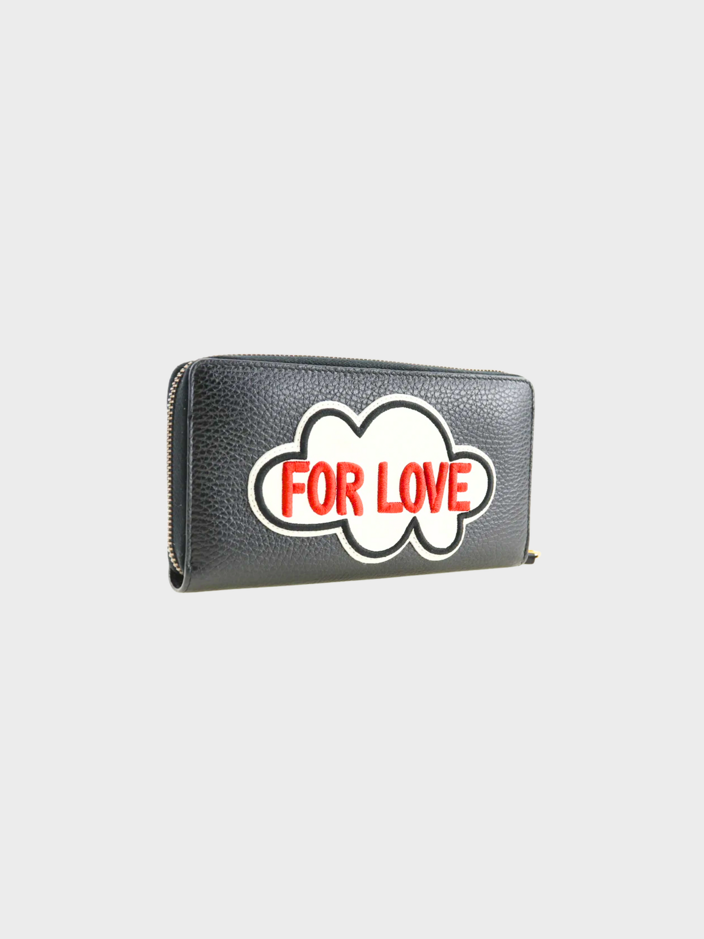 Gucci 2010s Black GG Blind For Love Embroidered Long Wallet