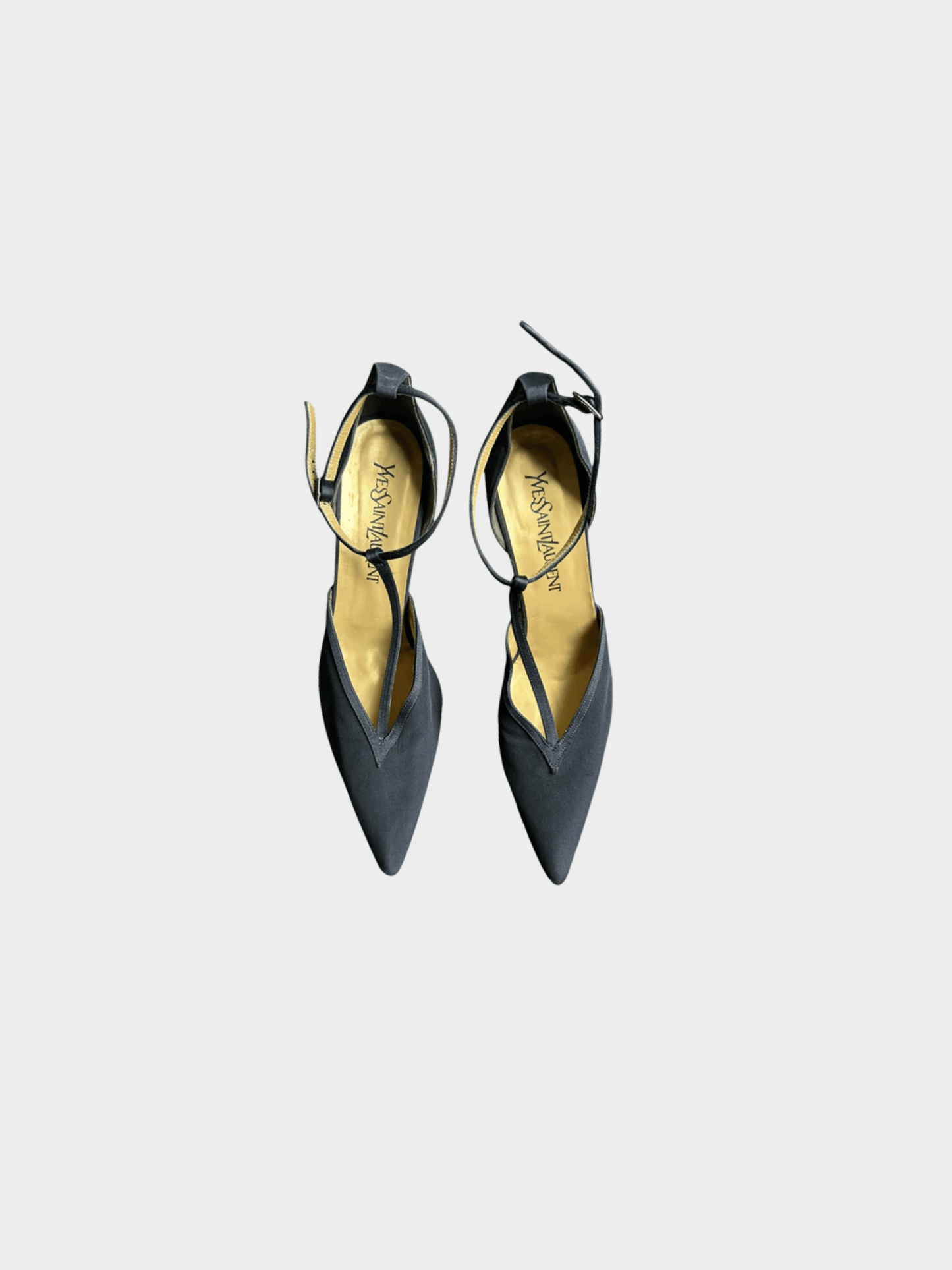 Yves Saint Laurent 2000s Navy T-Strap Heels