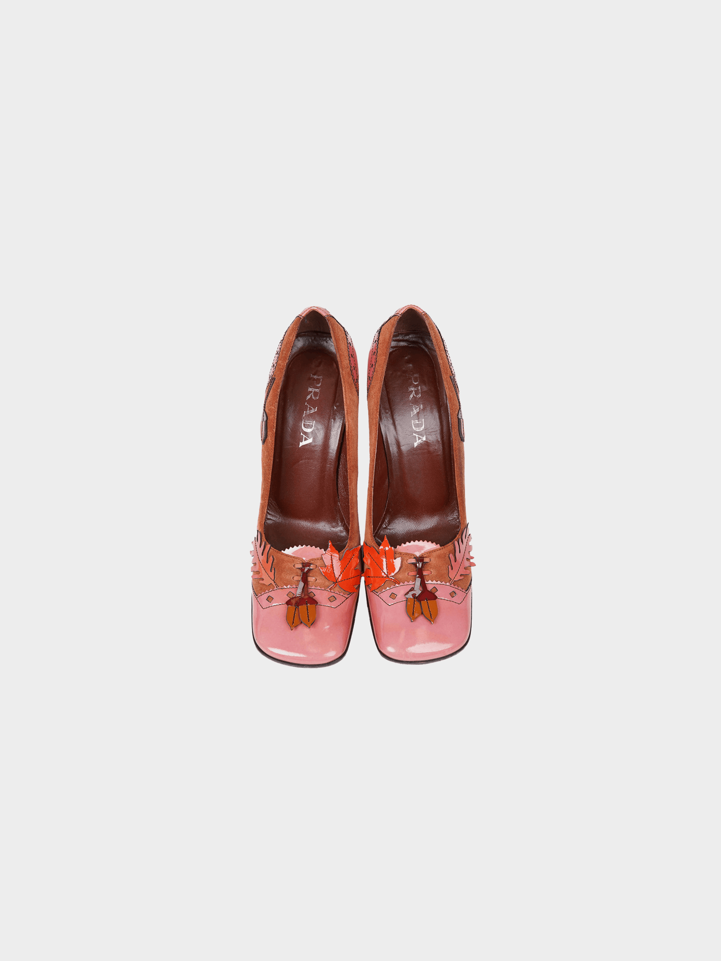Prada FW 1999 Pink Floral Loafer Heels