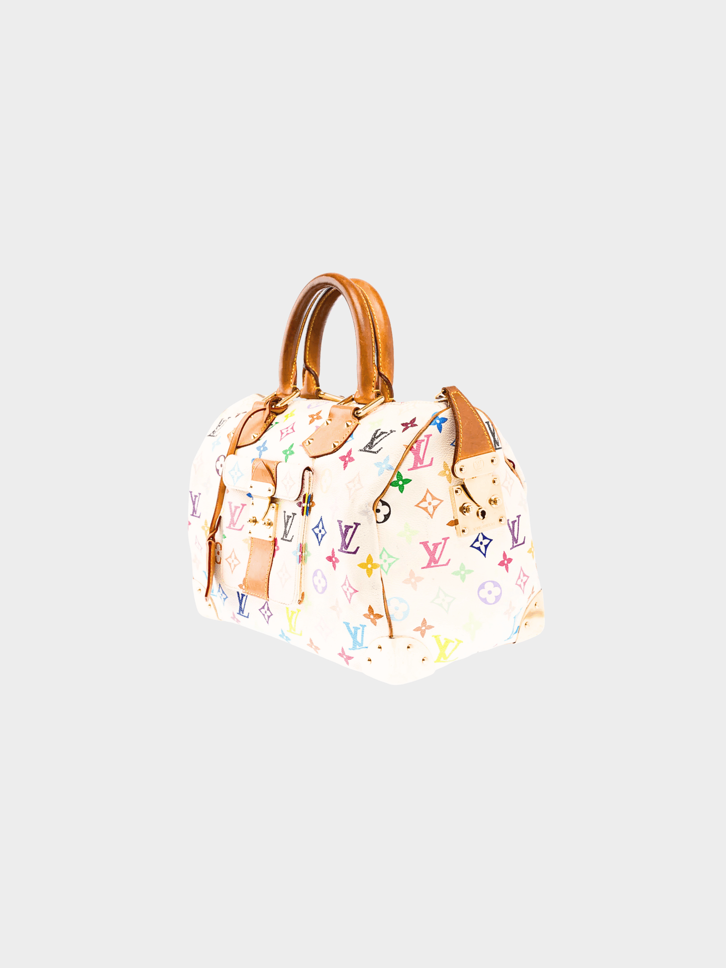 Louis Vuitton 2003 White Monogram Multicolor Speedy 30 Bag