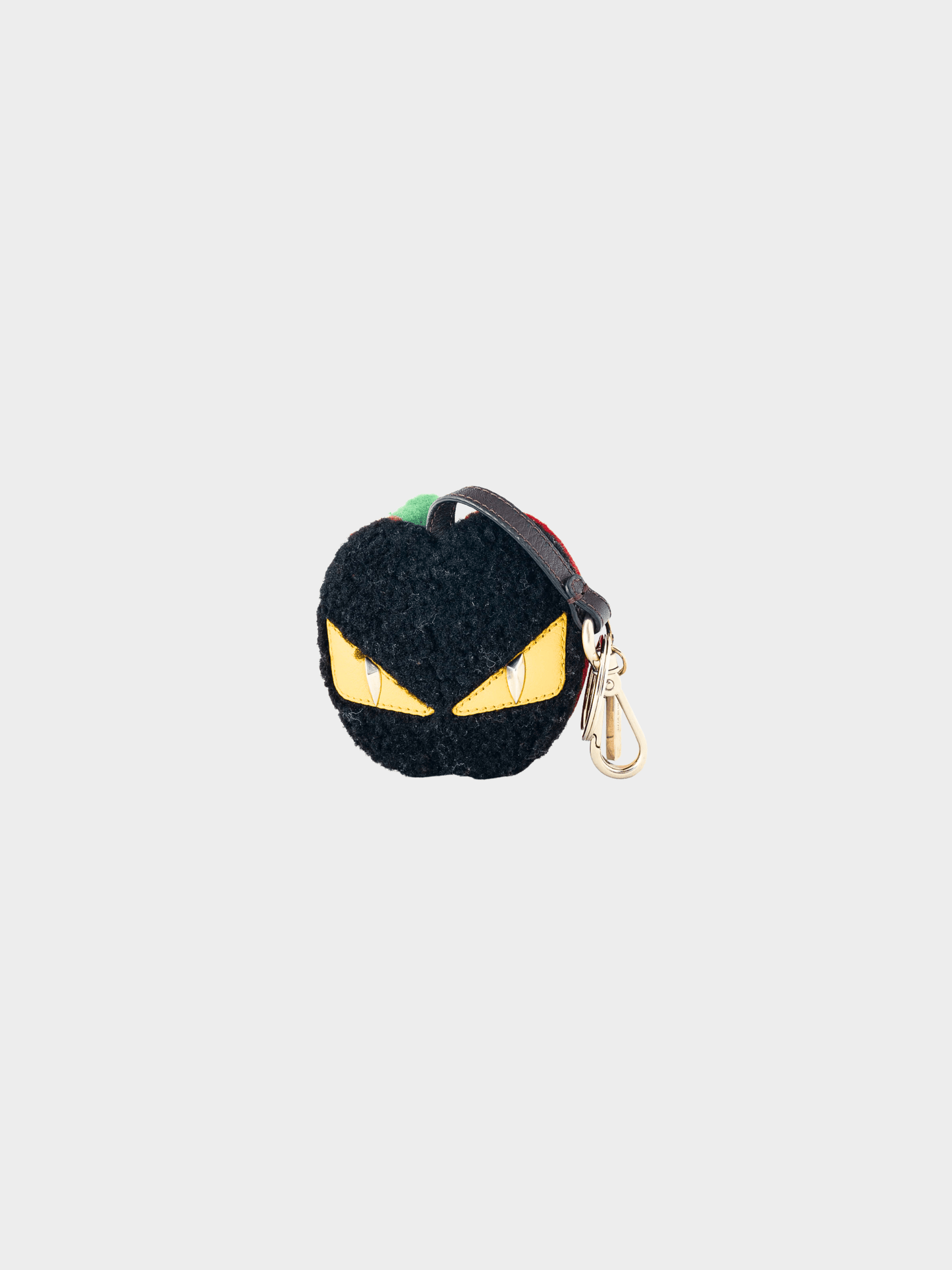 Fendi 2010s Black and Red Monster Eyes Apple Keychain