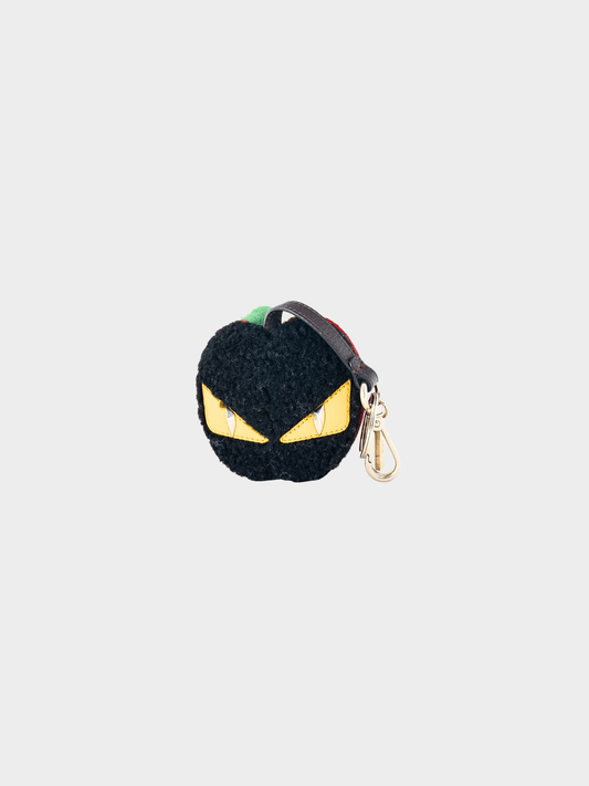 Fendi 2010s Black and Red Monster Eyes Apple Keychain
