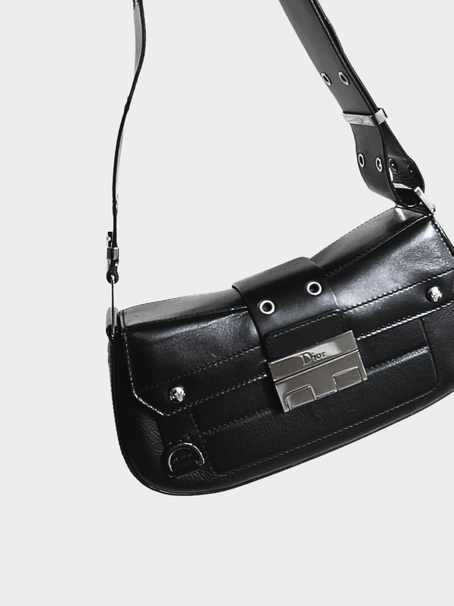 Christian Dior by John Galliano SS 2002 Black Columbus Street Chic Shoulder Bag