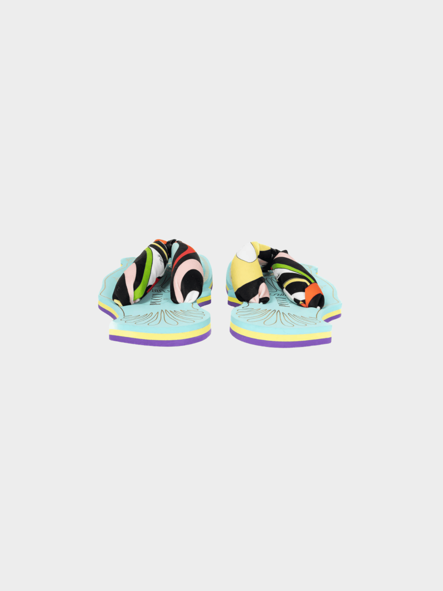 Emilio Pucci SS 2023 Nero & Rosso Marmo-Print Scuba Thong Sandals