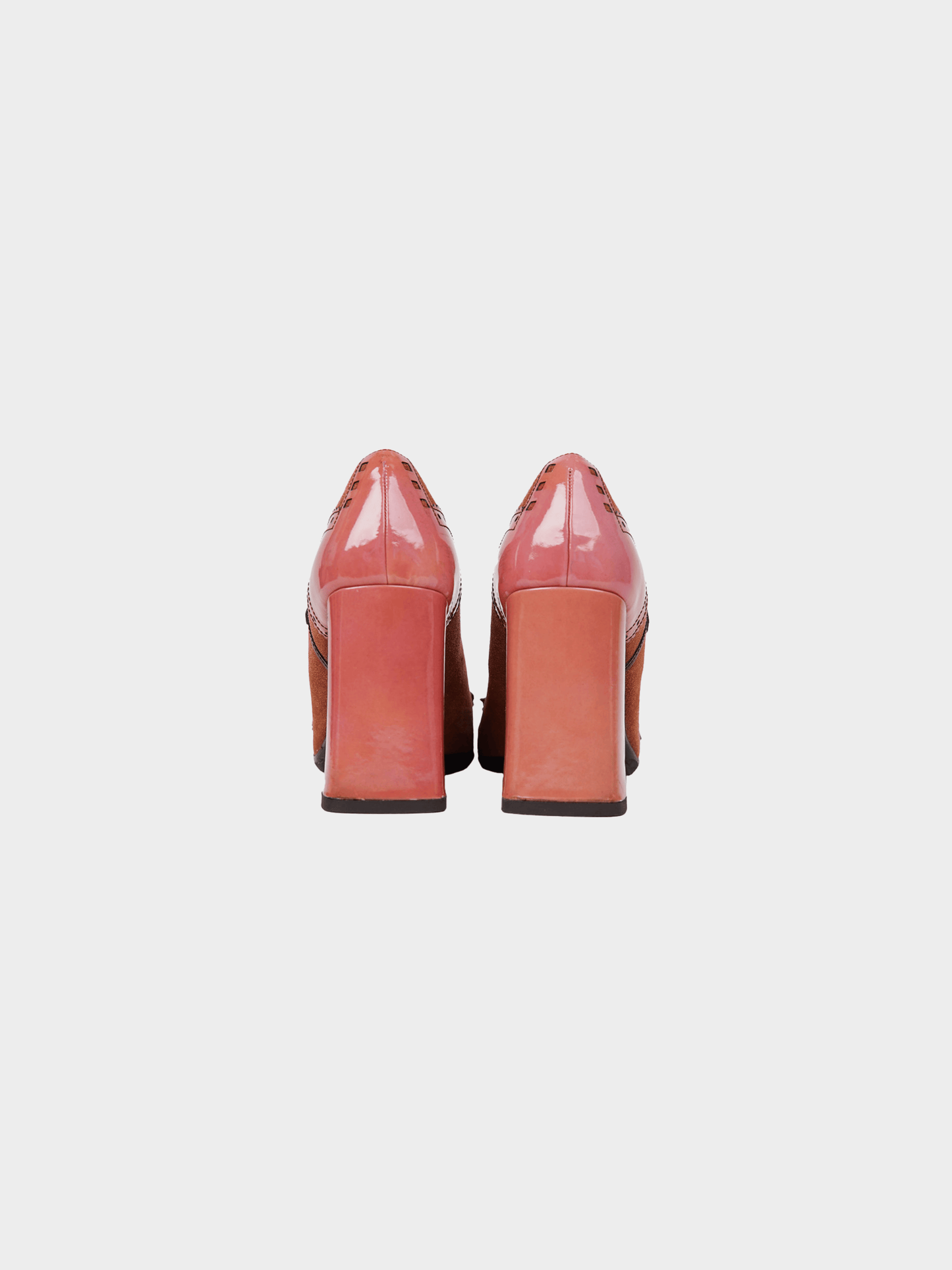 Prada FW 1999 Pink Floral Loafer Heels