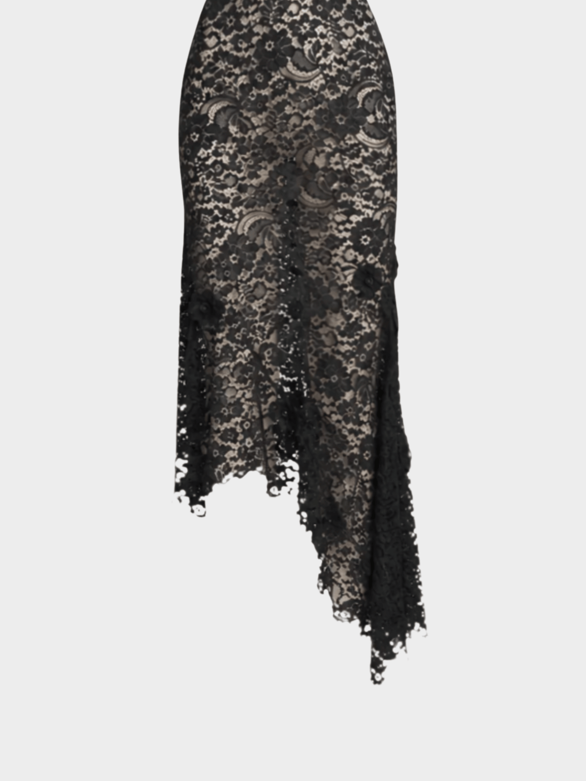 Dolce and Gabbana 2000s Black Lace Asymmetrical Dress