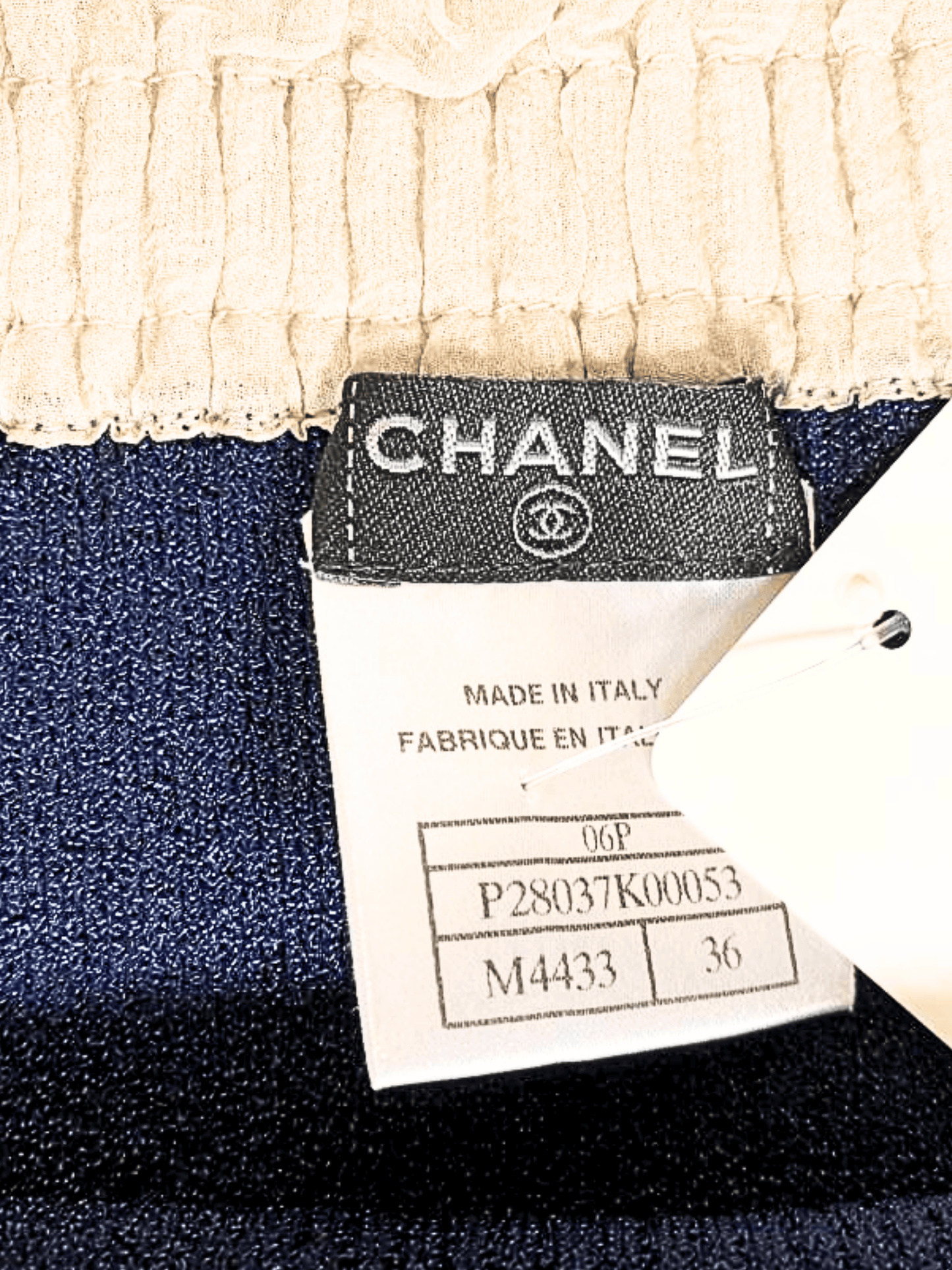 Chanel 2006 Navy Knitted Ribbon Top