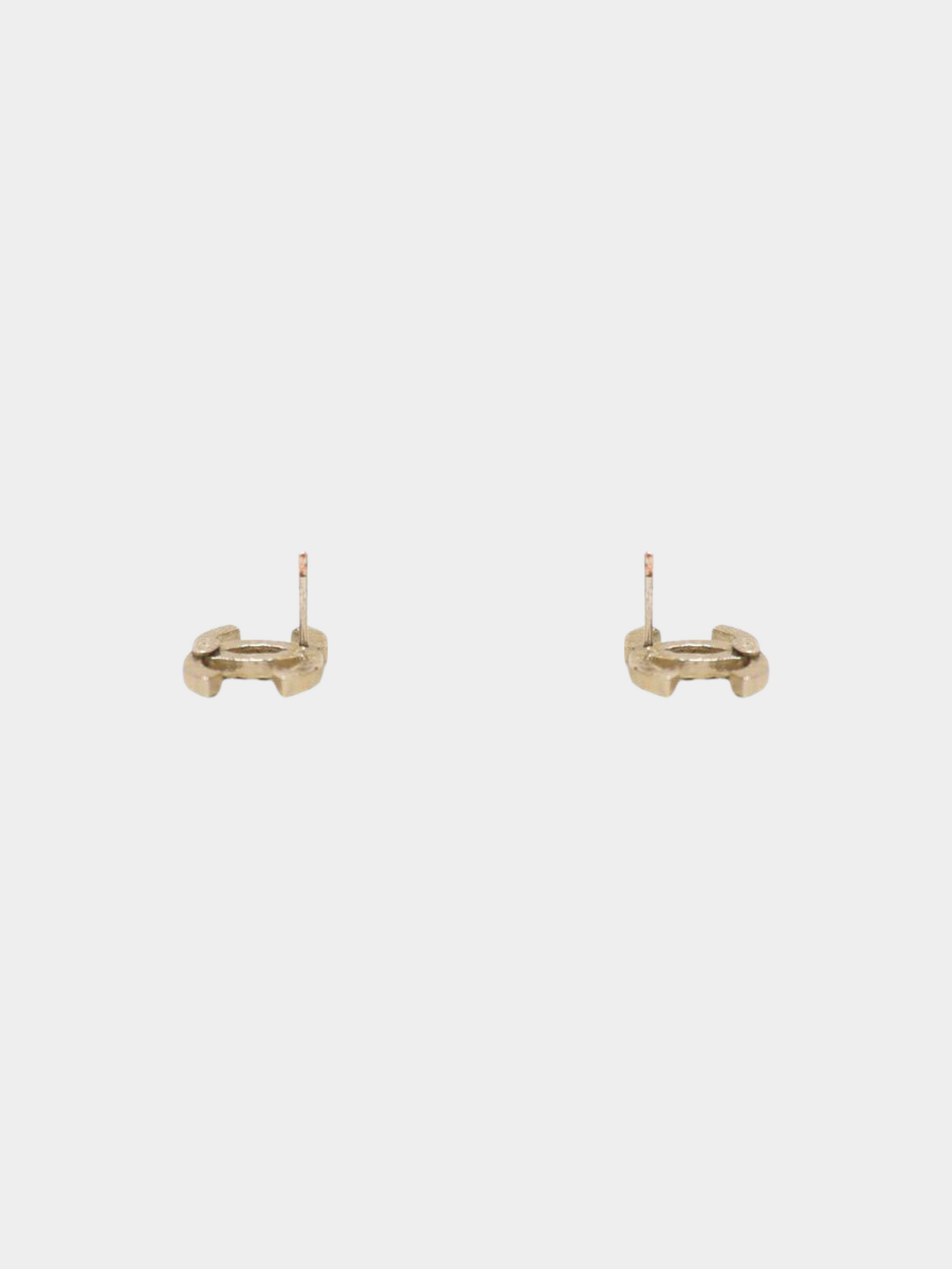 Chanel 2002 Silver Coco Rhinestone Stud Earrings