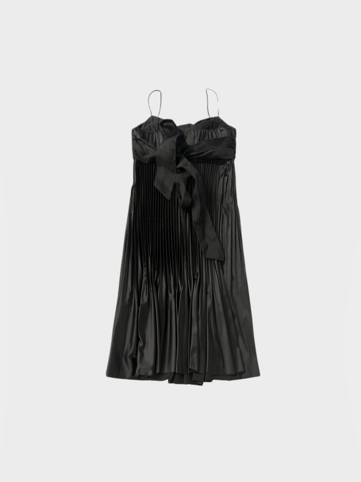 Vivienne Tam 1990s Black Rosette Silk Pleated Mini Dress