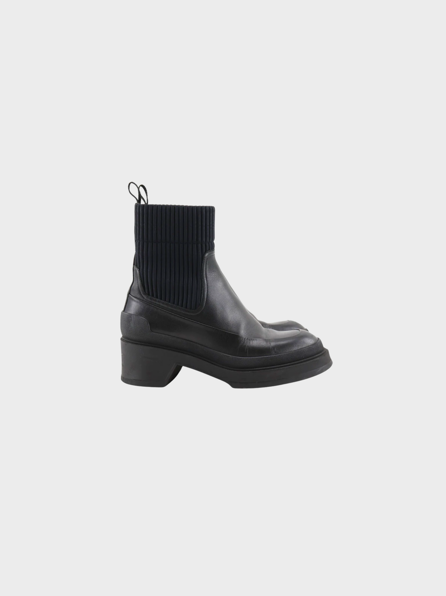Hermès 2010s Black Vadrouille Ribbed Ankle Boots