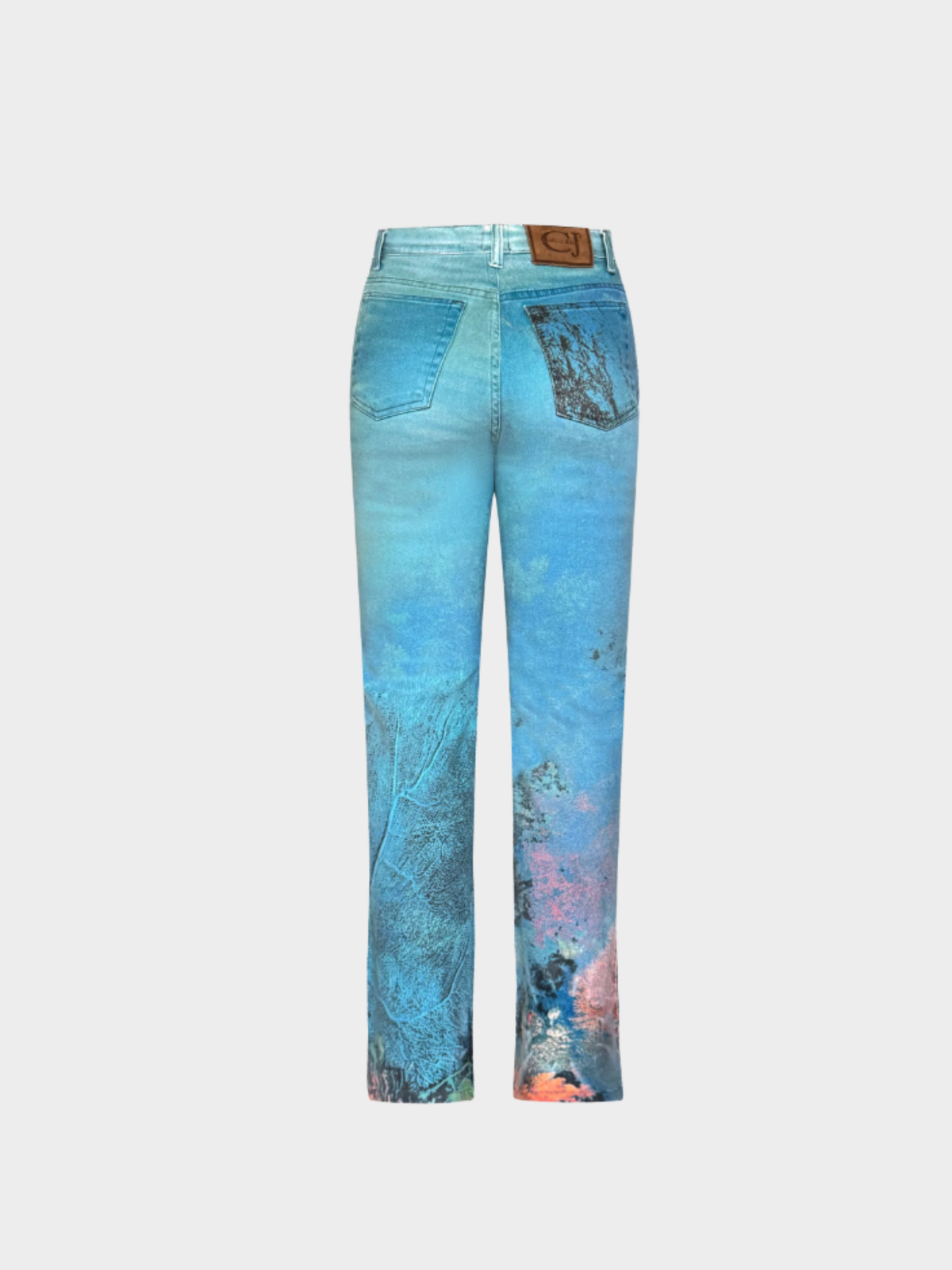 Roberto Cavalli 2000s Coral Blue Denim Pants