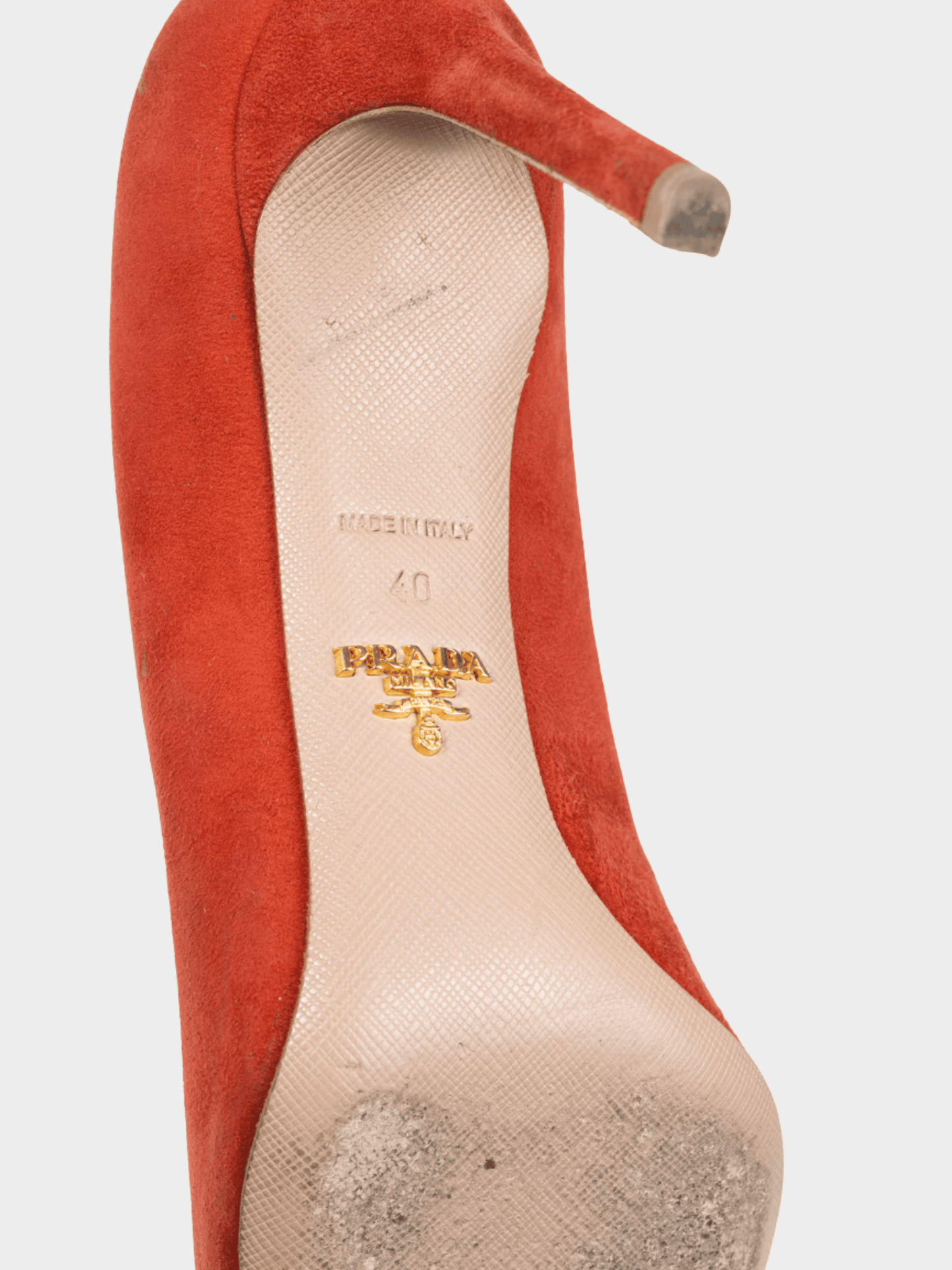 Prada 2000s Red Suede Pointed-Toe Pumps
