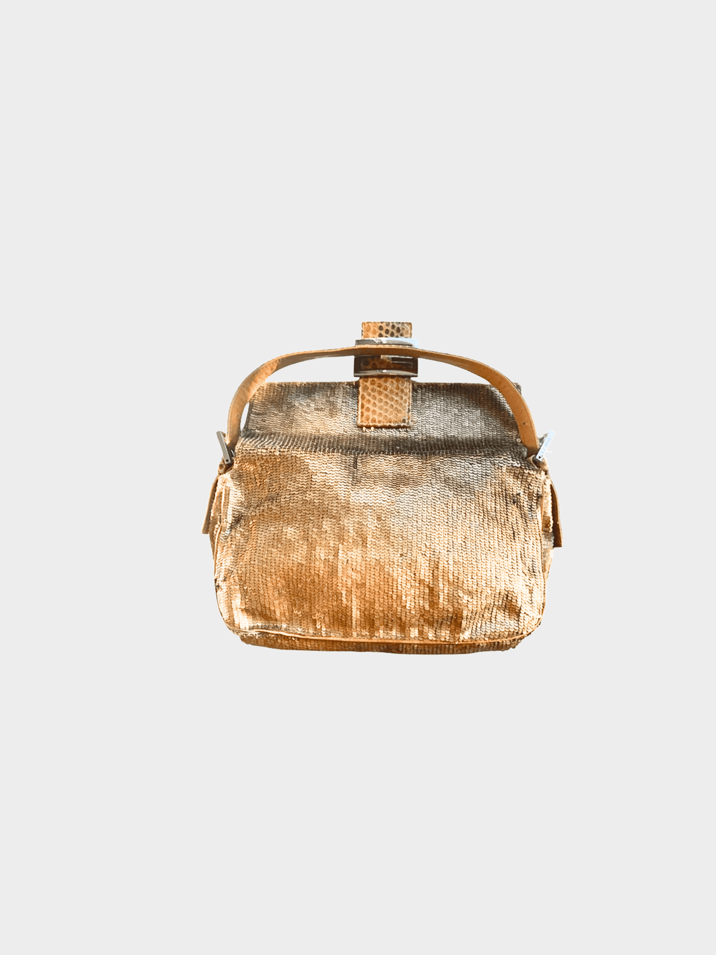 Fendi 2000s Gold Sequin Beaded Baguette