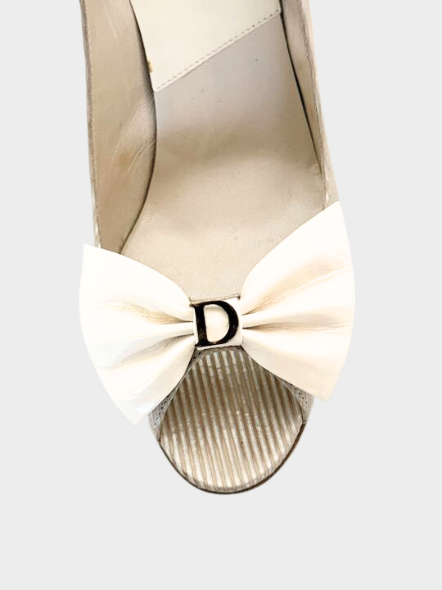 Christian Dior 2000s White Bow Heels