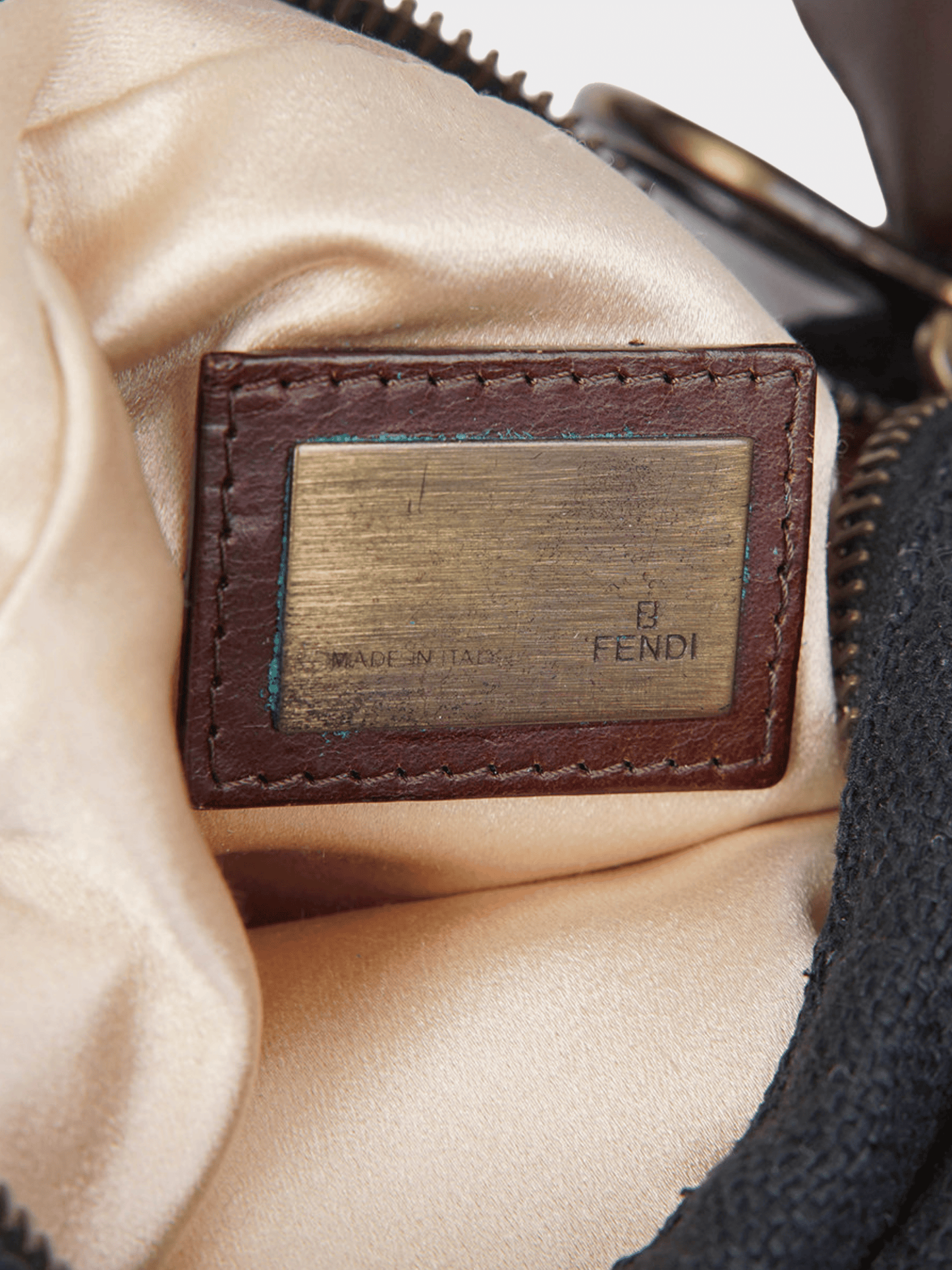 Fendi FW 2002 Oyster Black Embroidery Bag