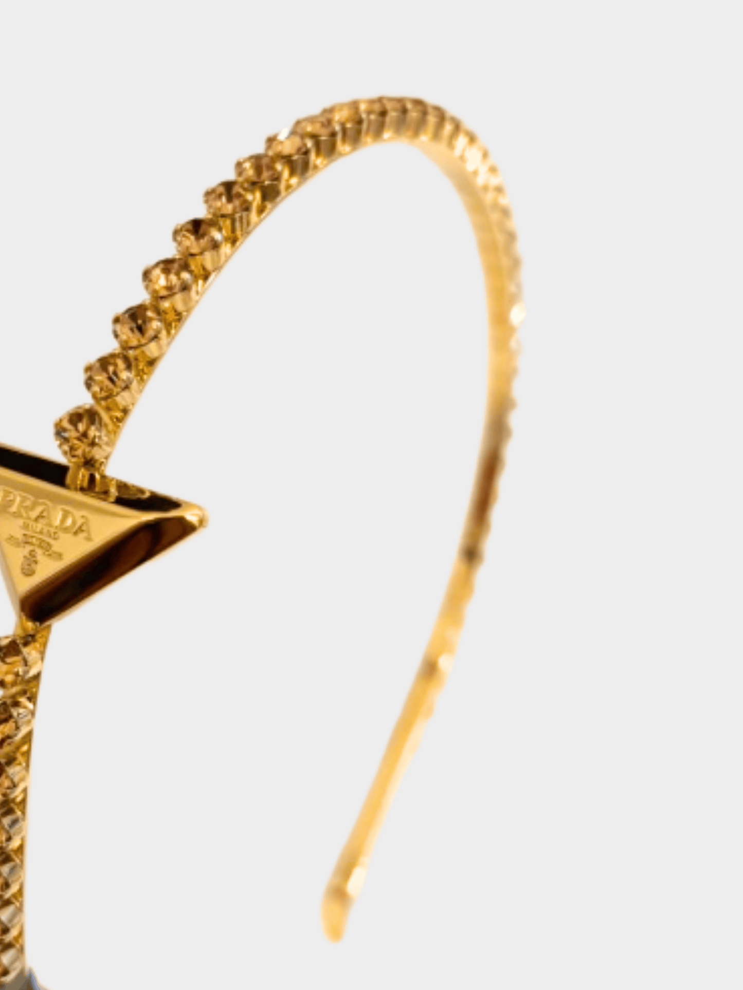 Prada 2010s Gold Crystal Embellished Headband