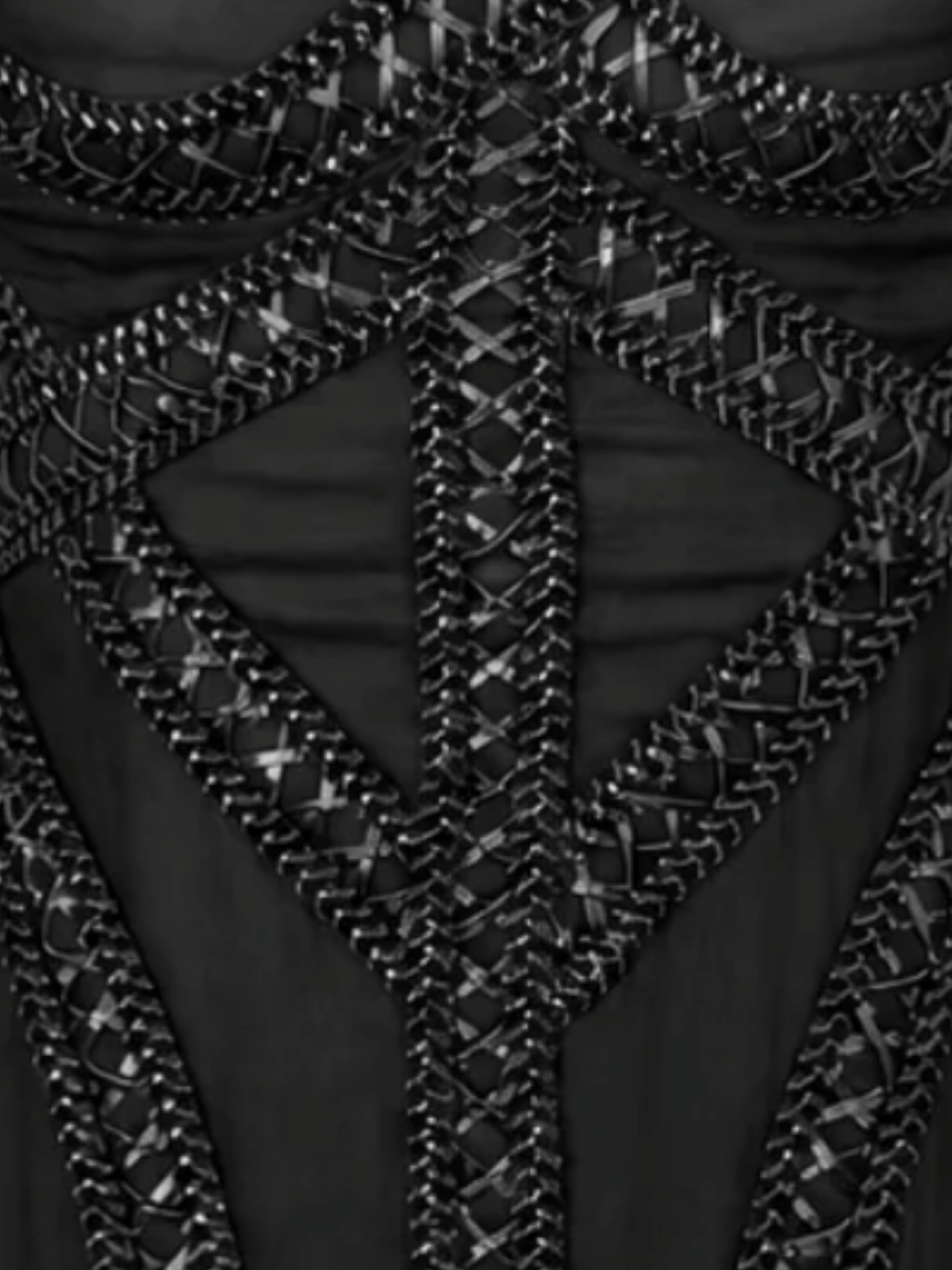 Alexander McQueen 2004 Black Silk and Leather Dress