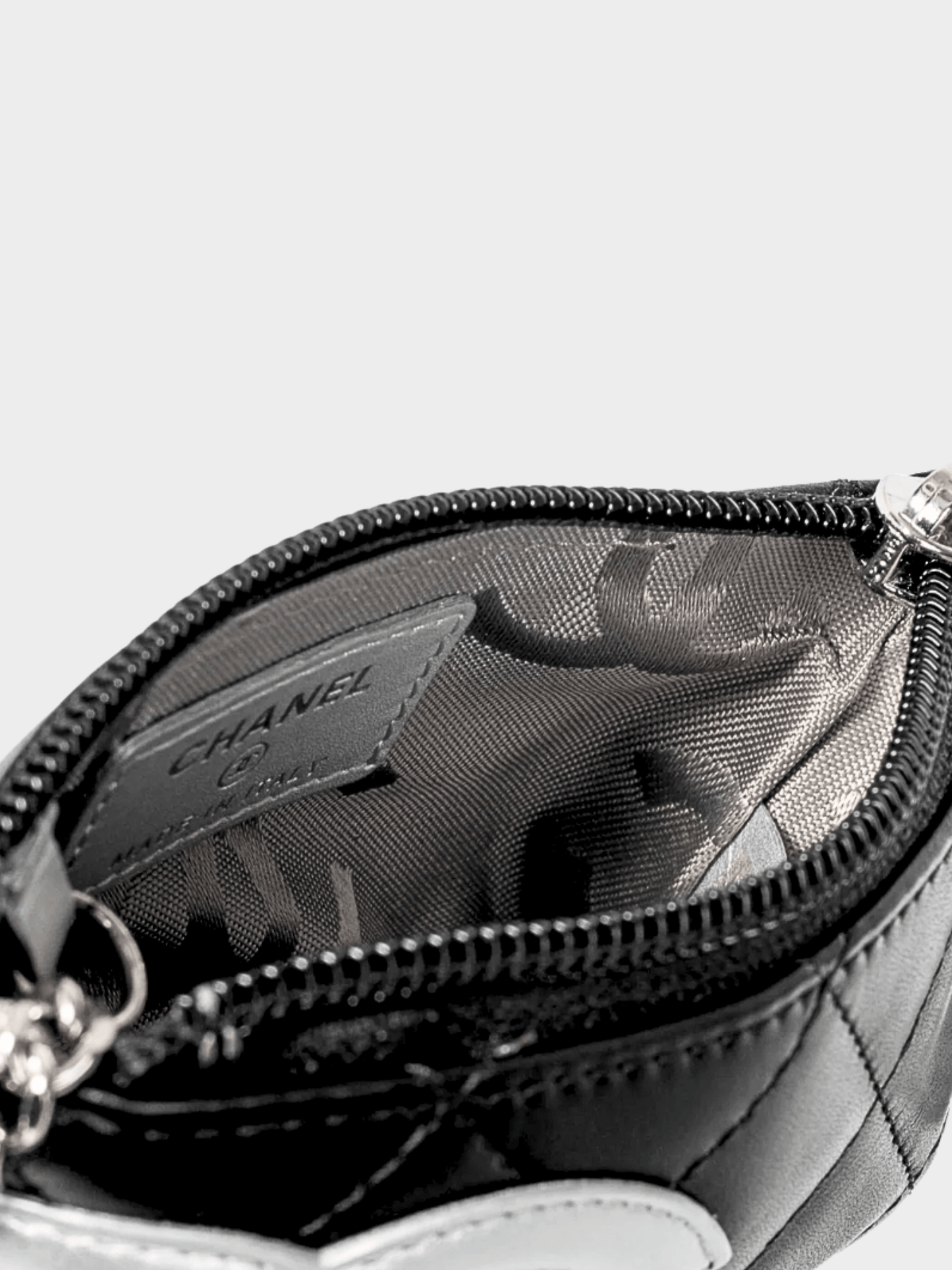 Chanel Cruise 2012 Black Noir & Argen Cambon CC Quilted Card Case