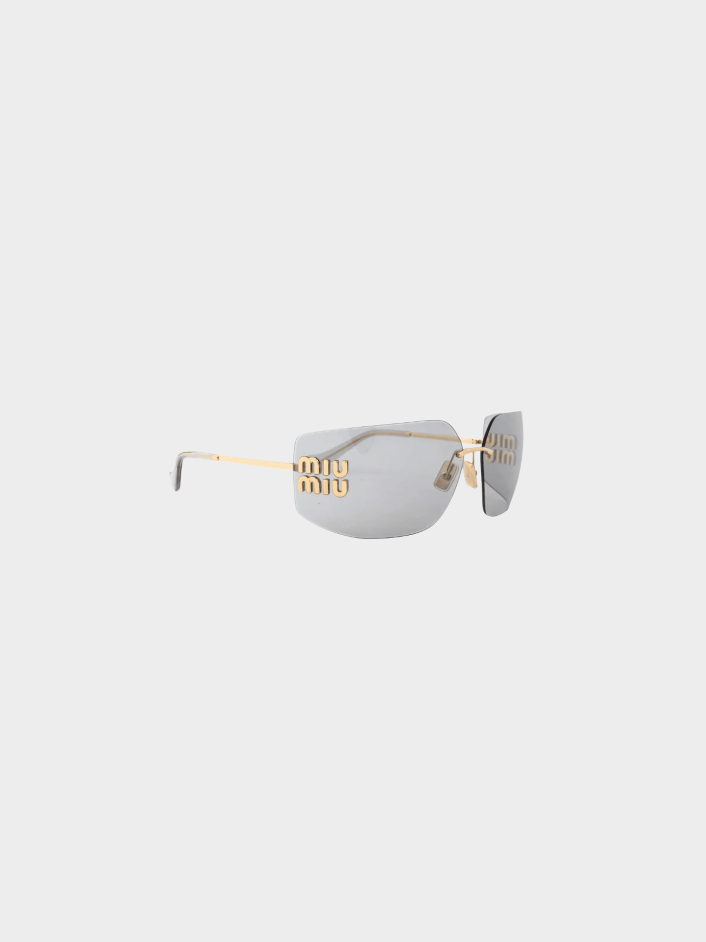 Miu Miu 2020s Aube Light Grey & Gold-Tone Sunglasses