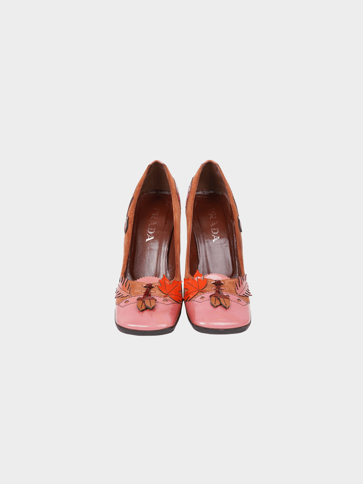 Prada FW 1999 Pink Floral Loafer Heels
