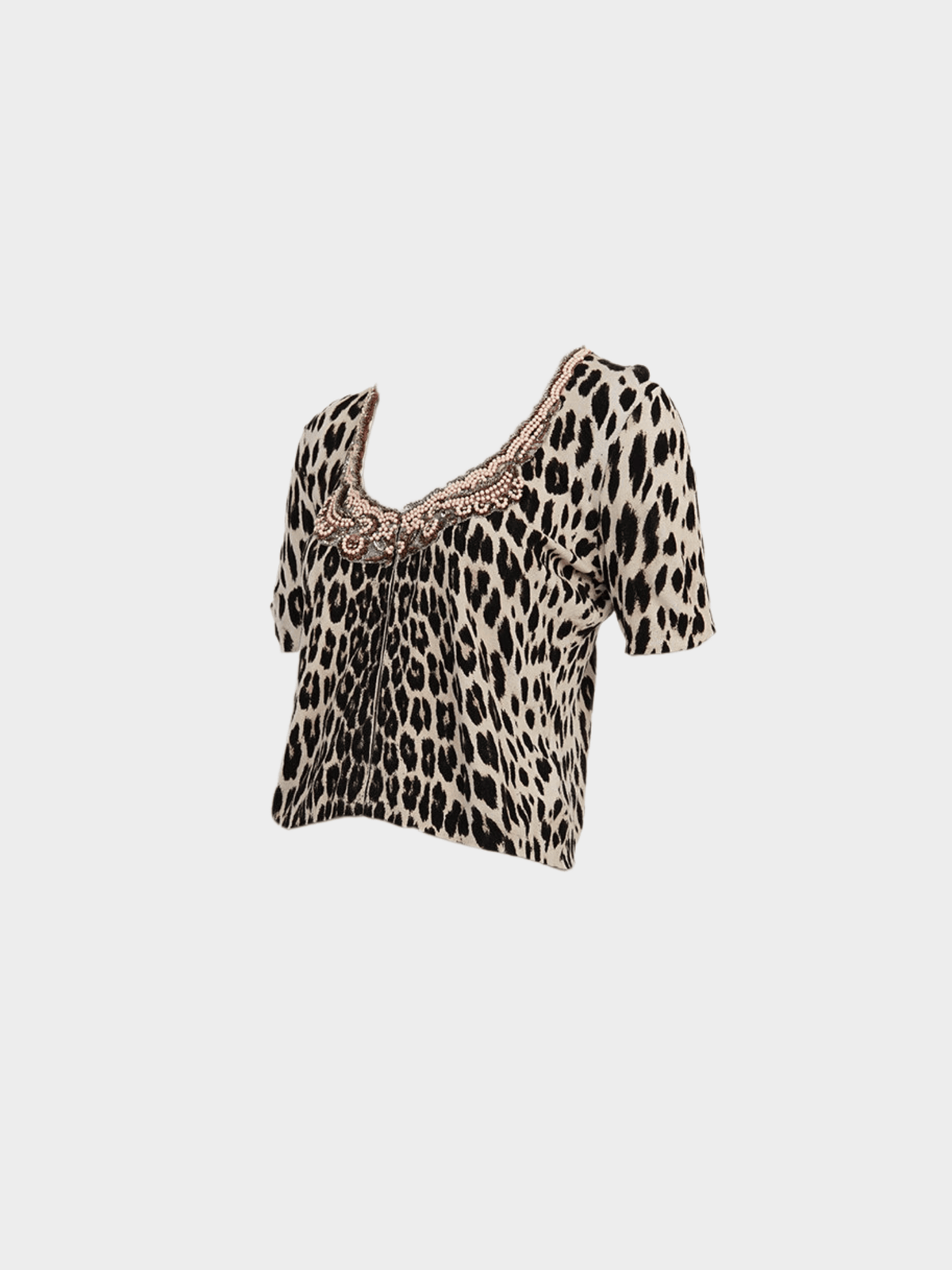 Blumarine 2000s Beaded Leopard Top