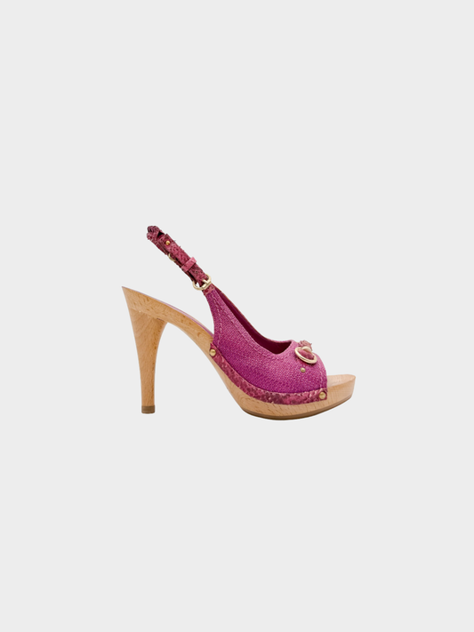 Christian Dior 2000s Pink Open Toe Sandal Pumps